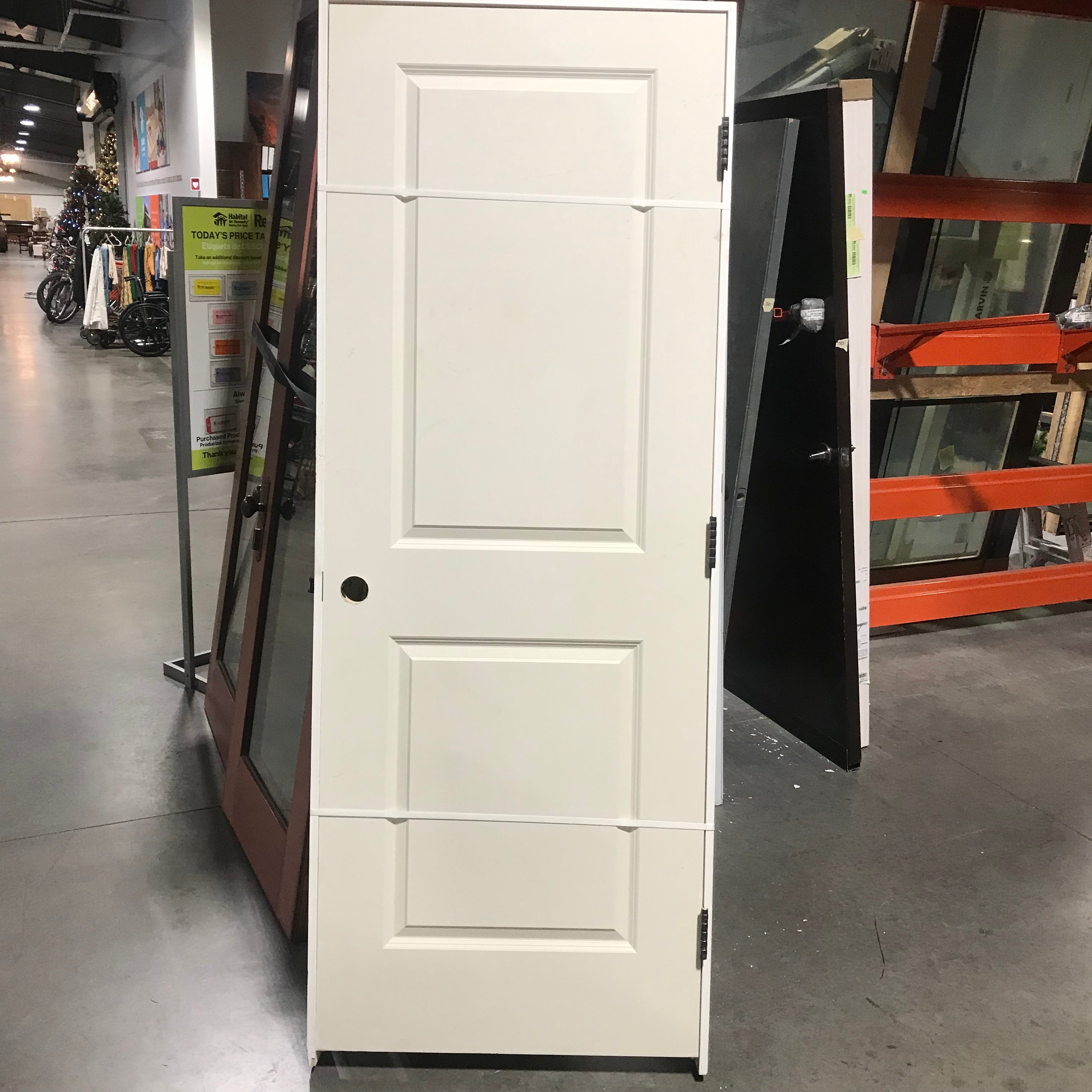 31.25"x 82.25"x 4.5" Rough Opening Beige 2 Panel Interior Door with Jamb