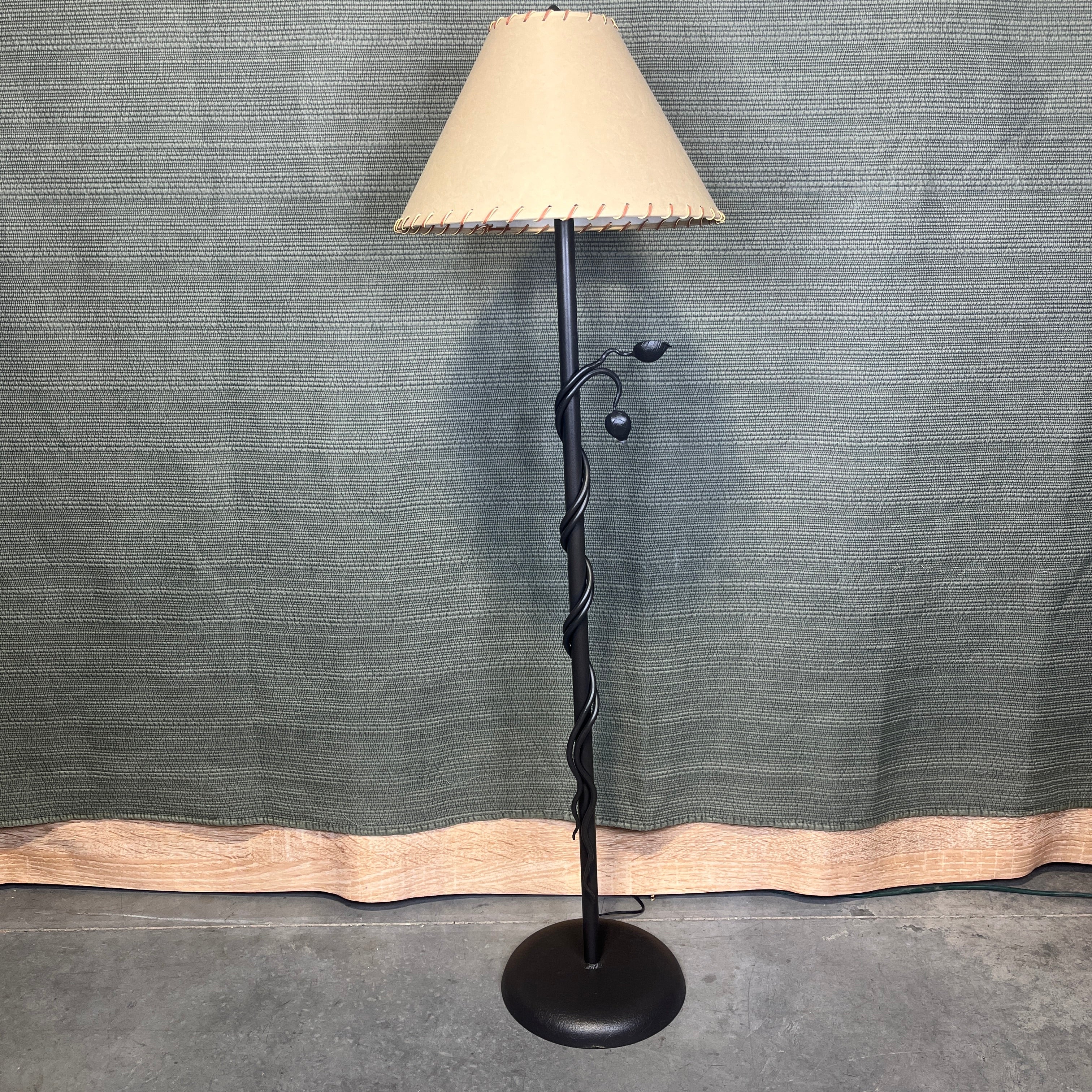 Stone County Lynbrook Wrought Iron Vine with Shade Floor Lamp 17" Diameter @ Shade x 59"