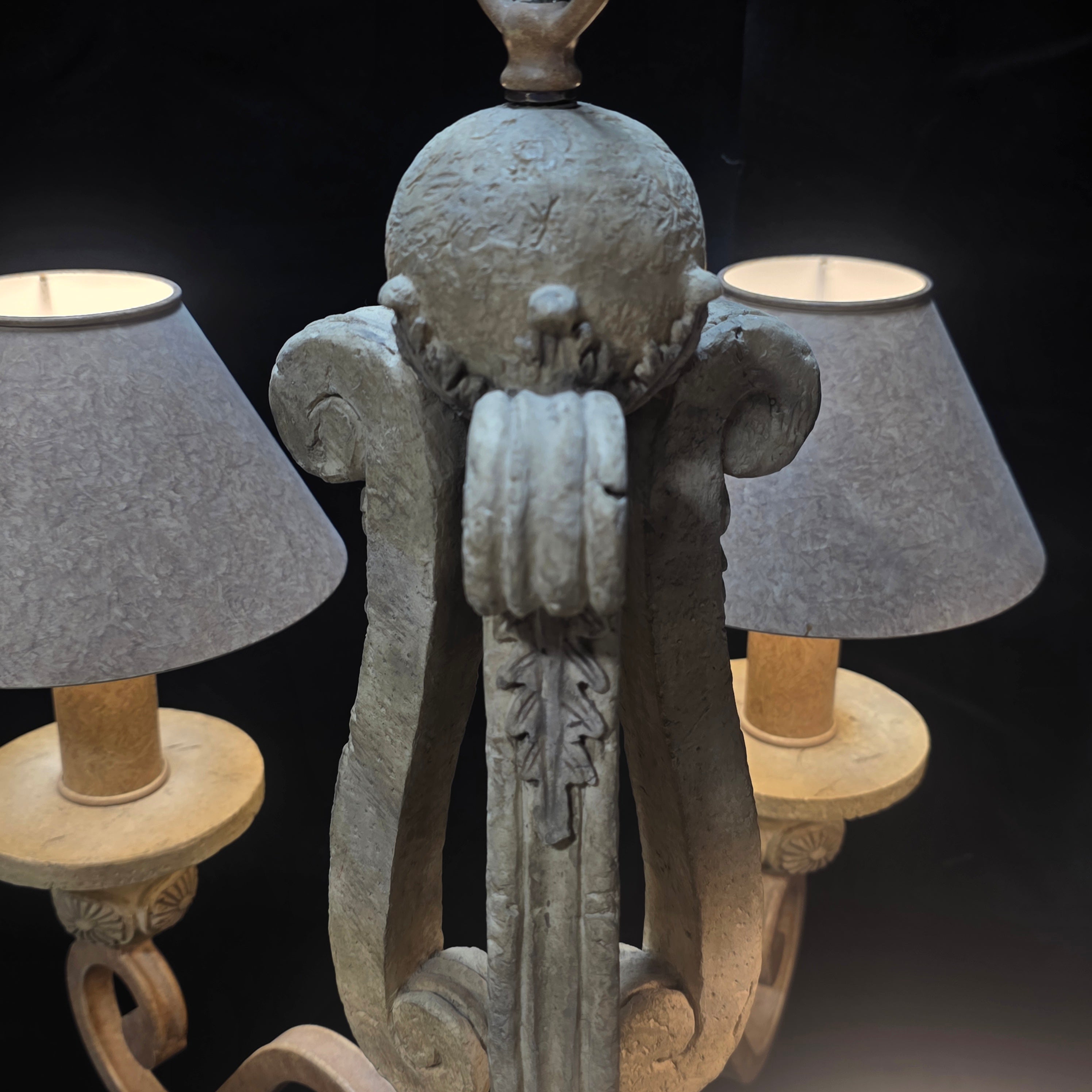 Tuscan Style Five Light with Mini Shades Chandelier 25"x29"