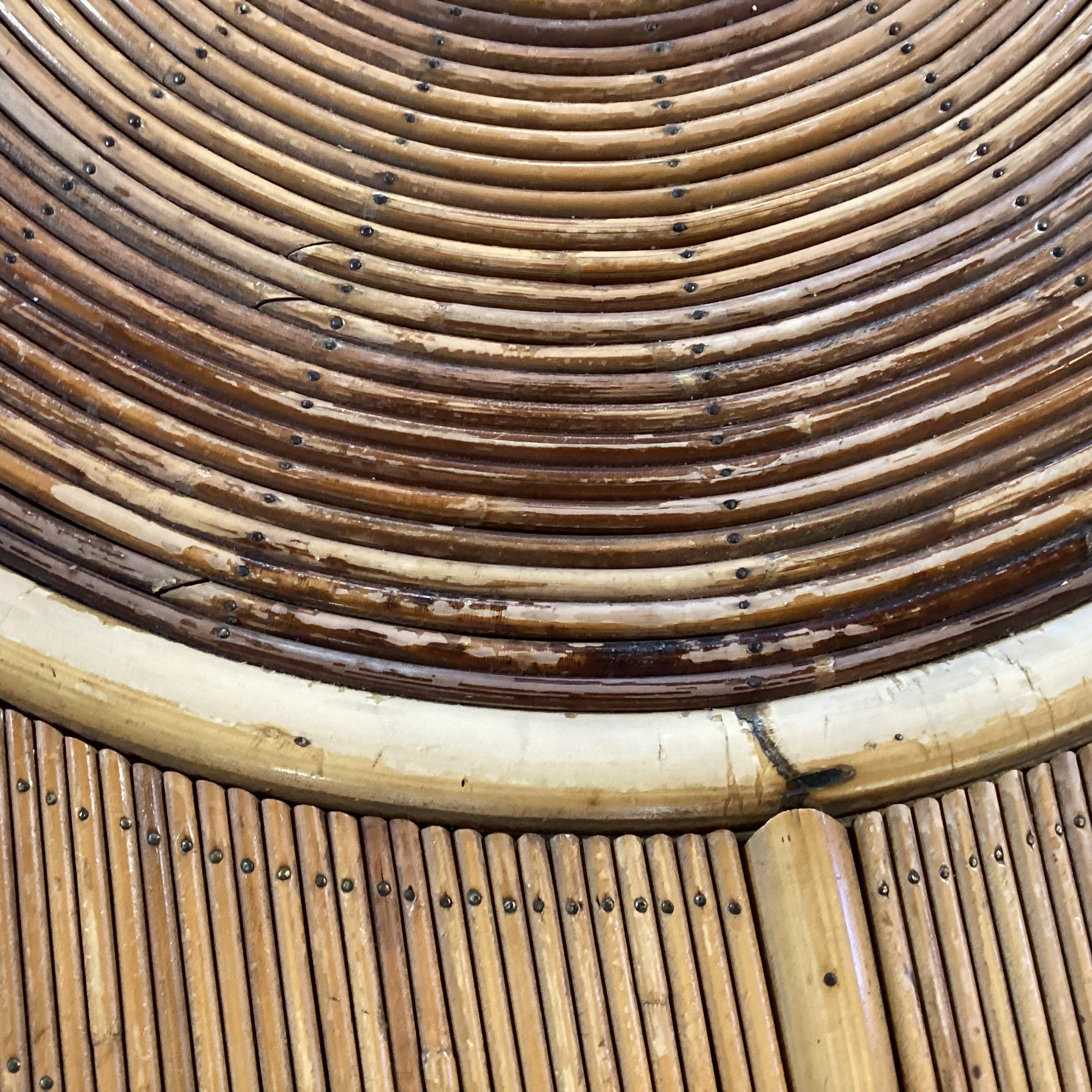 Ornate Bamboo Rattan Coffee Table 43"x 43"x 17"