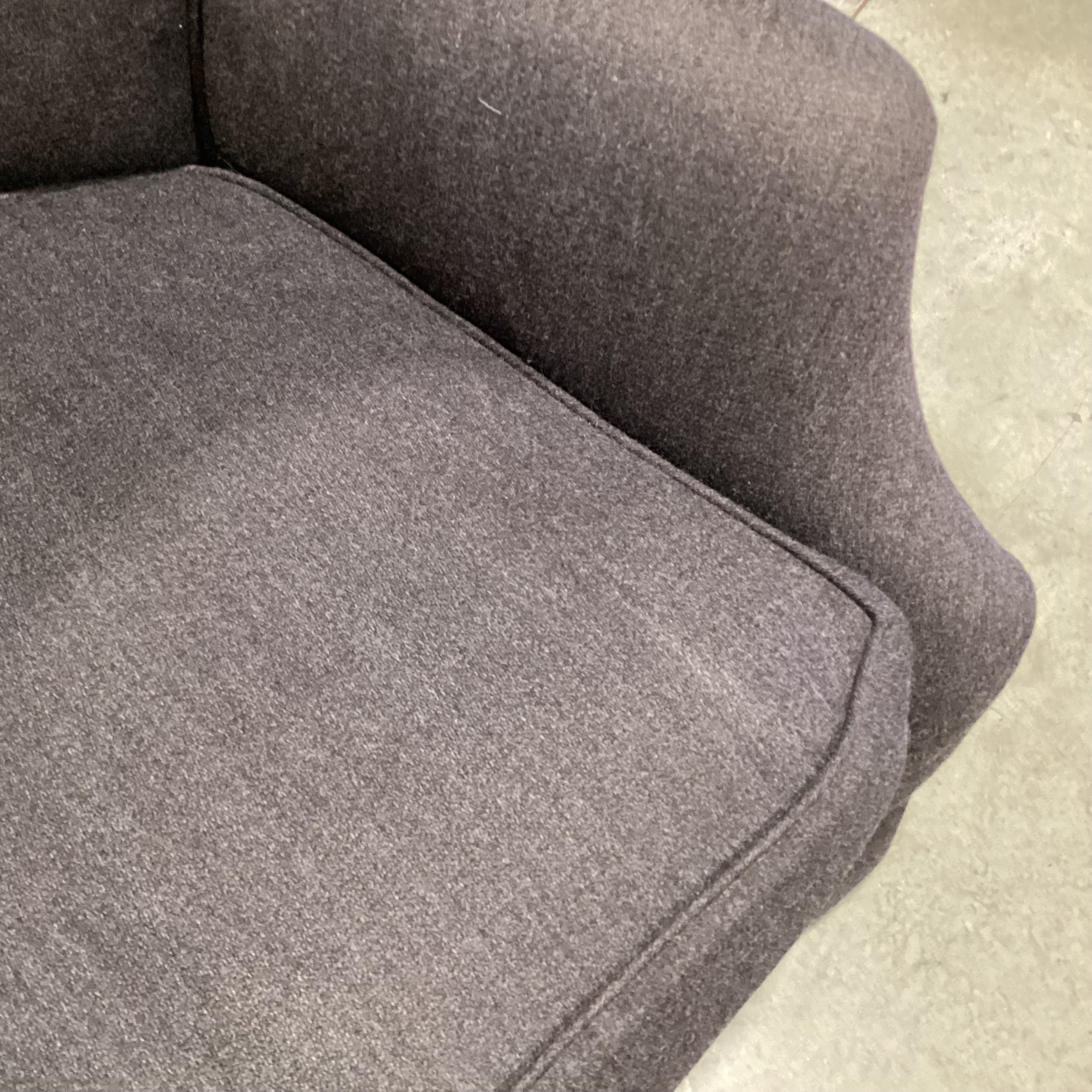 Charcoal Wool Blend Felt Button Tufted Back Swivel Rock Chair 30"x 31"x 30"