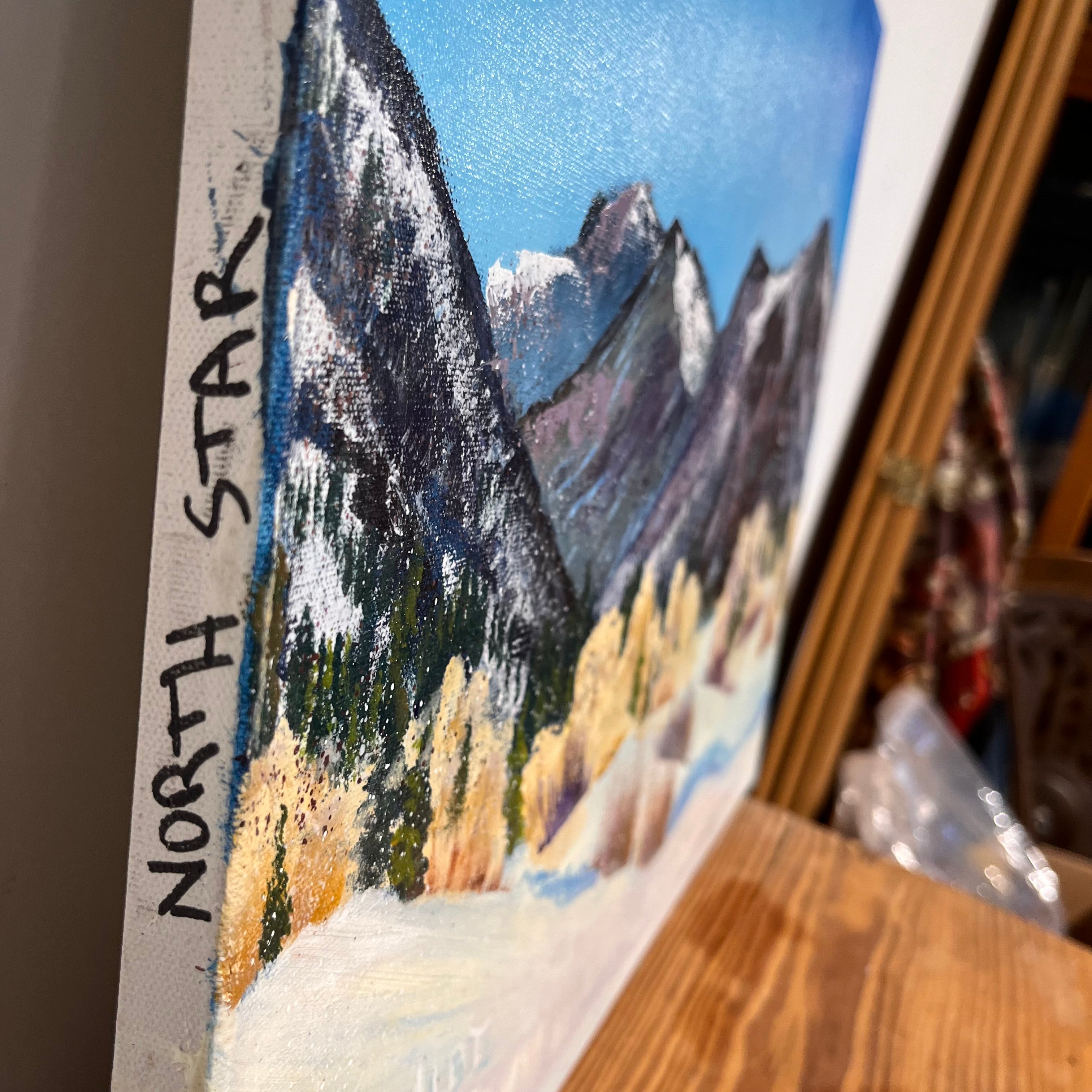 Sue Binkley "Northstar on Independence Pass" Original Acrylic on Canvas Plein Air Wall Decor; 20"x 16"