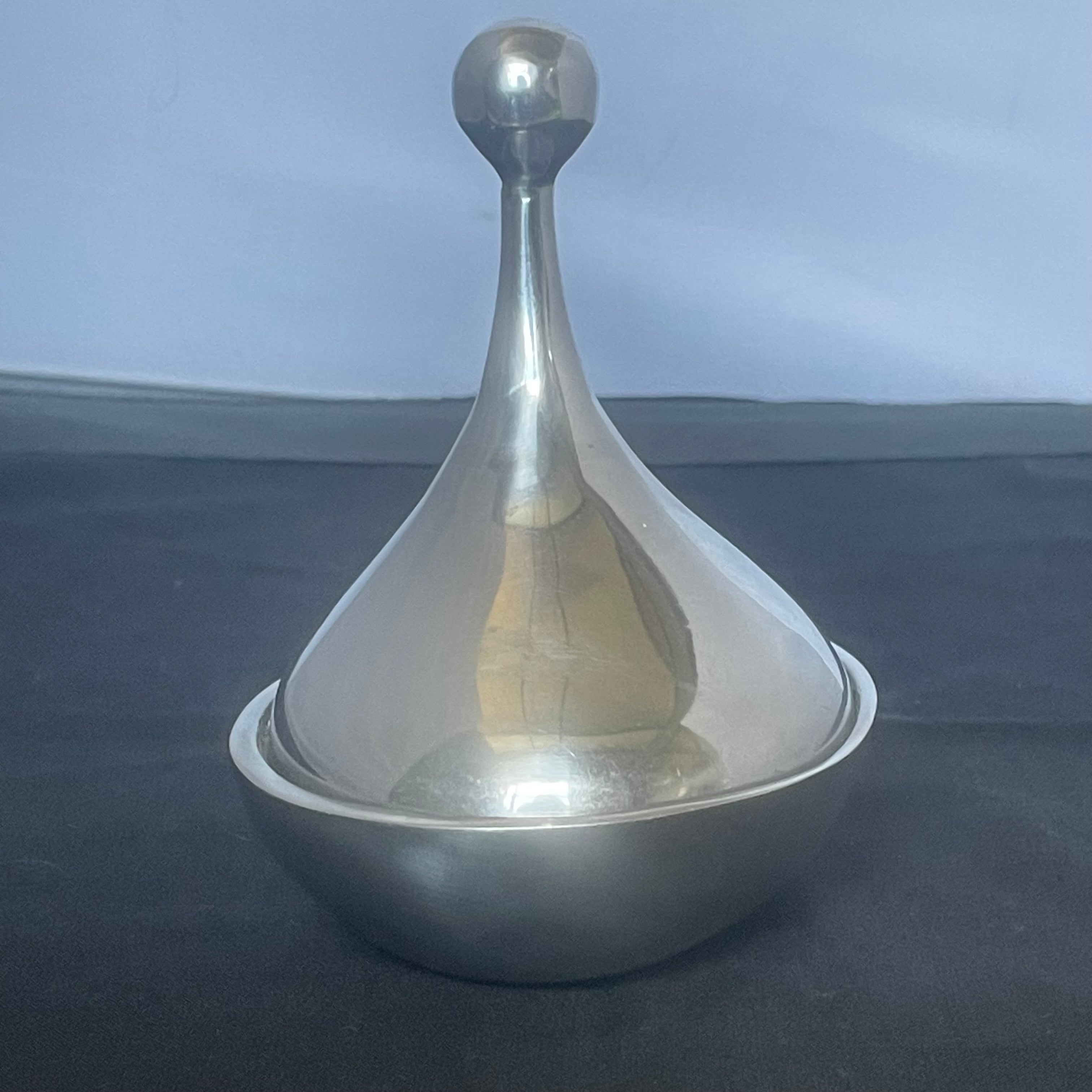 Nima Oberoi Lunares Polished Sand Cast Aluminum Covered Serveware Vessel, 4.5"x 5.5"