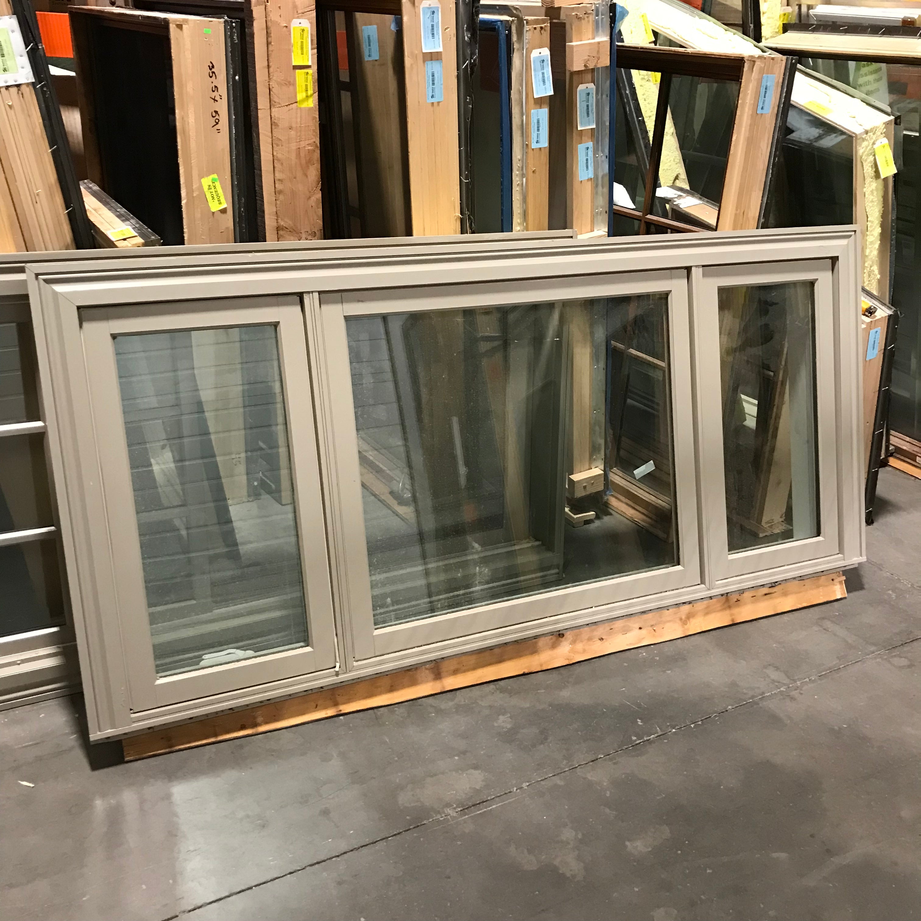 82.25"x 36"x 6.5" Tan Metal Clad Triple Casement Exterior Window