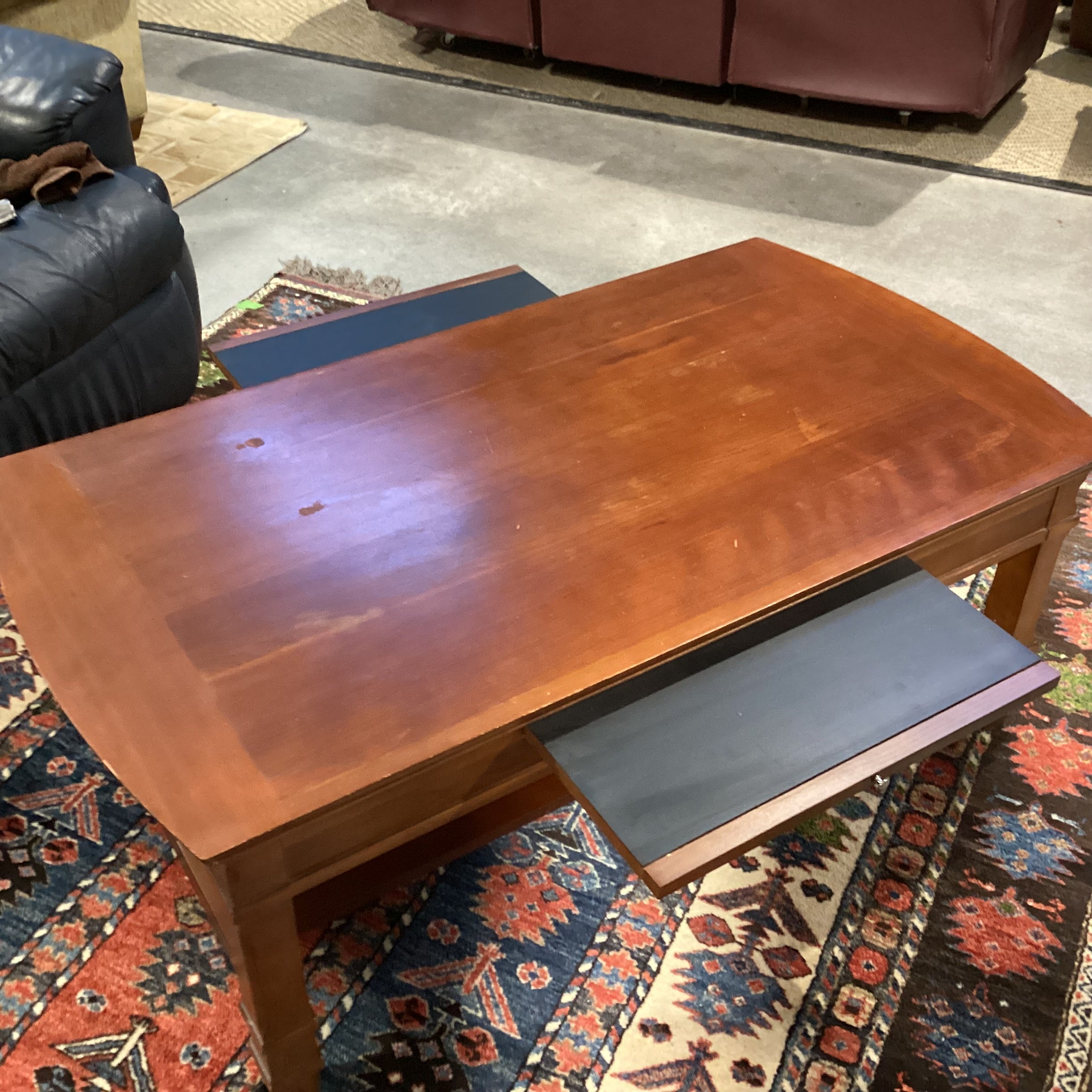 Finished Wood with 2 Pullouts & Bottom Shelf Coffee Table 50"x 27.5"x 19.5"