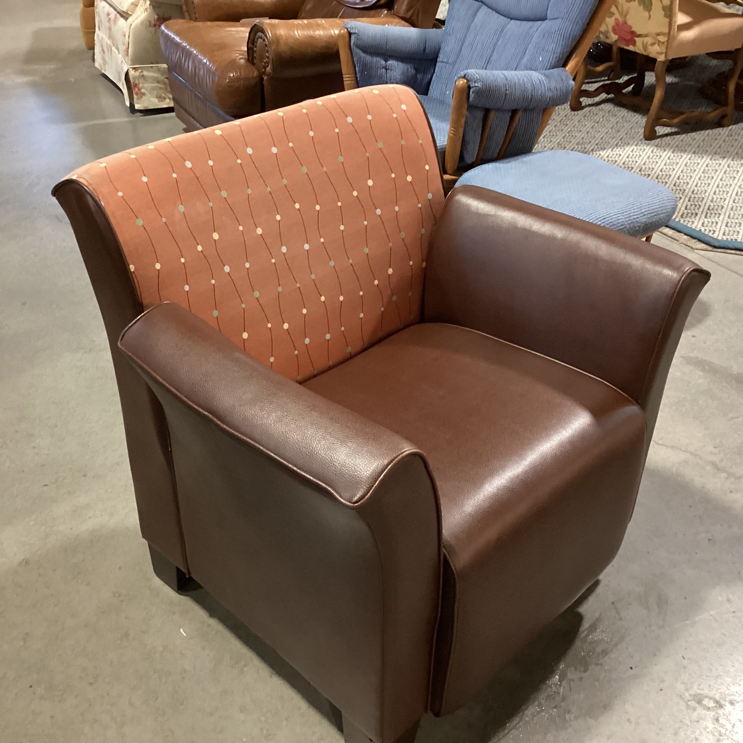 Turnstone Steelcase Faux Leather & Burnt Orange Design Chair 36"x 32"x 32"