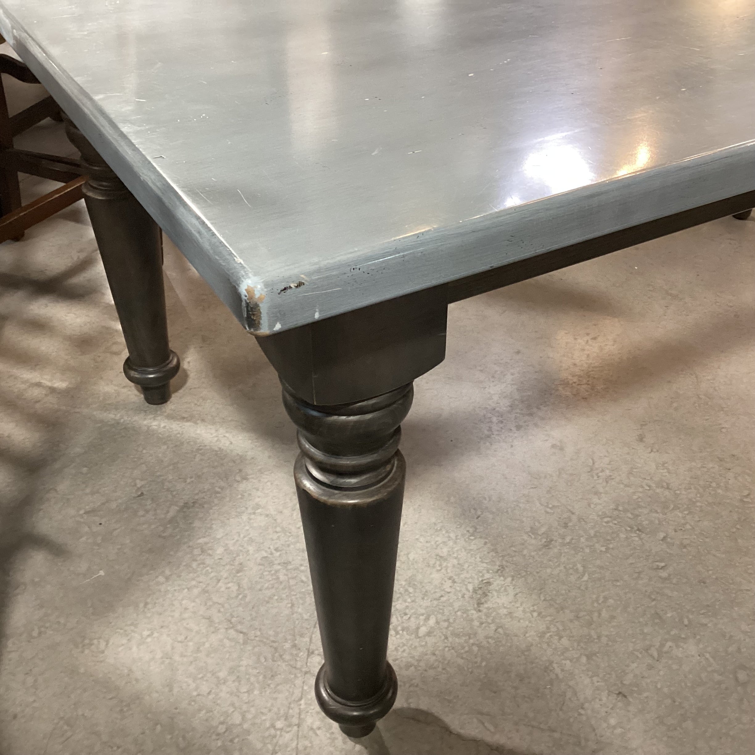 Bassett Bench Made Solid Wood with Grey Tones Finish Dining Table 72"x 42"x 30"