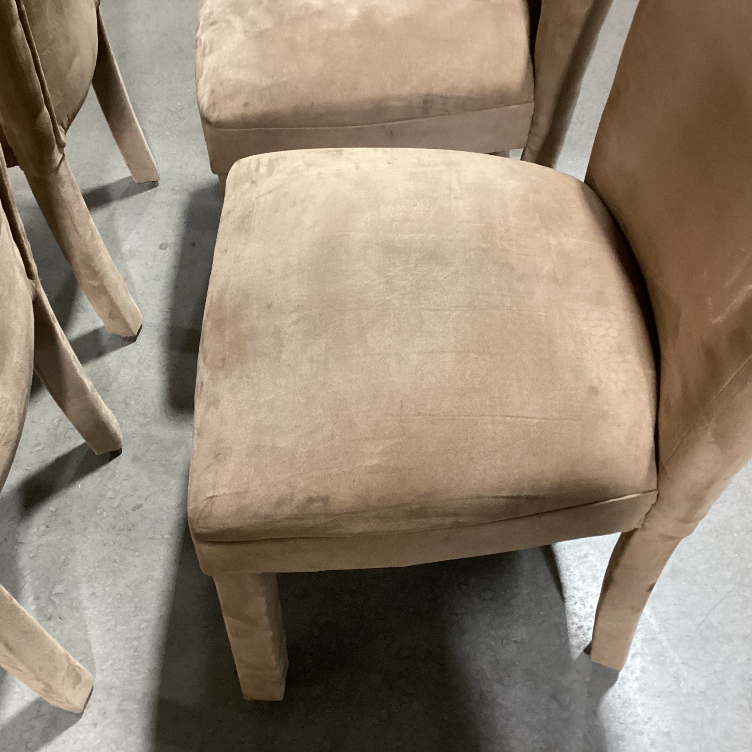 SET of 4 Light Brown Ultra Suede Dining Chairs 19"x 18"x 38"