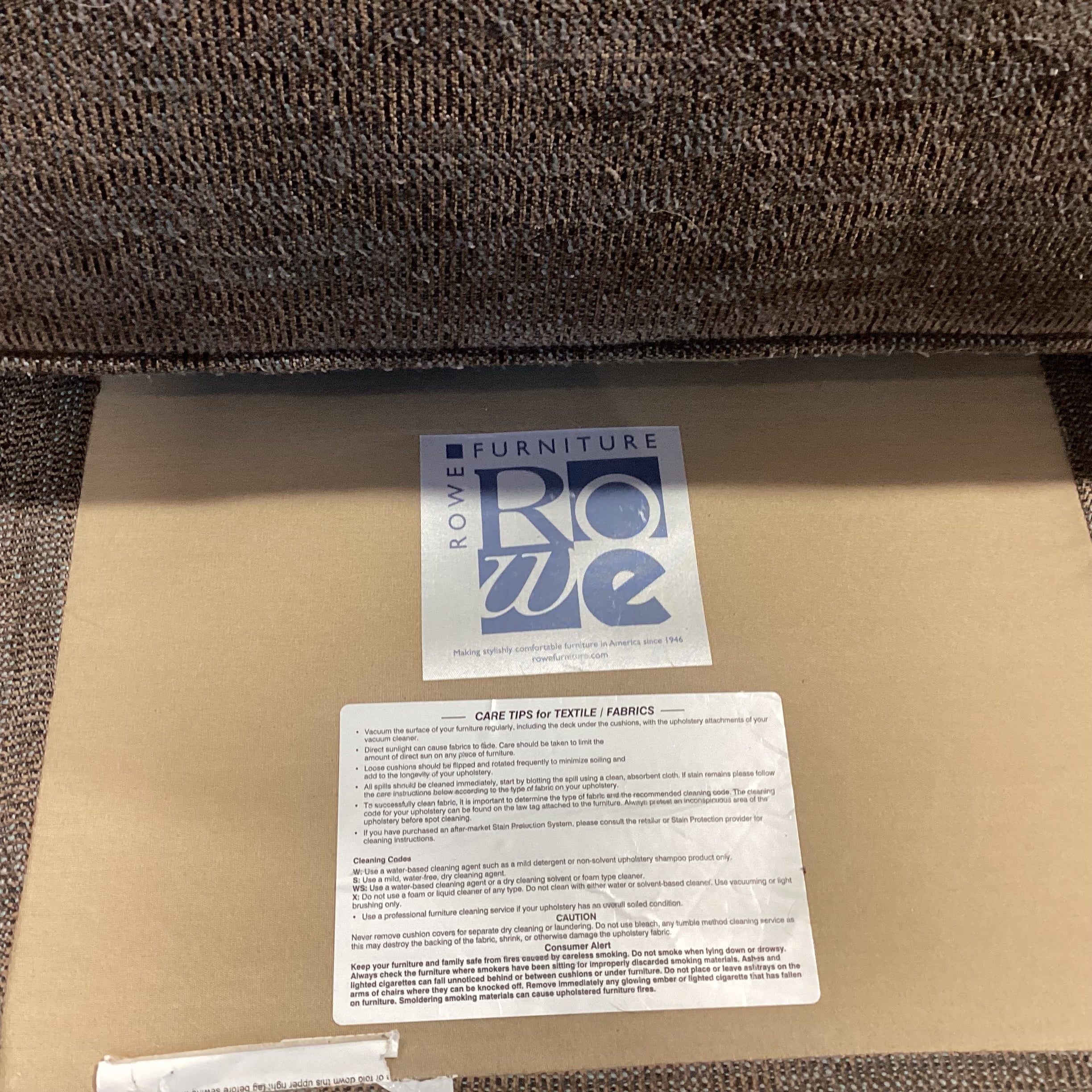 Rowe Furniture Taupe Grey Brown Woven Down Mix Slipper Chair 28"x 42"x 32"