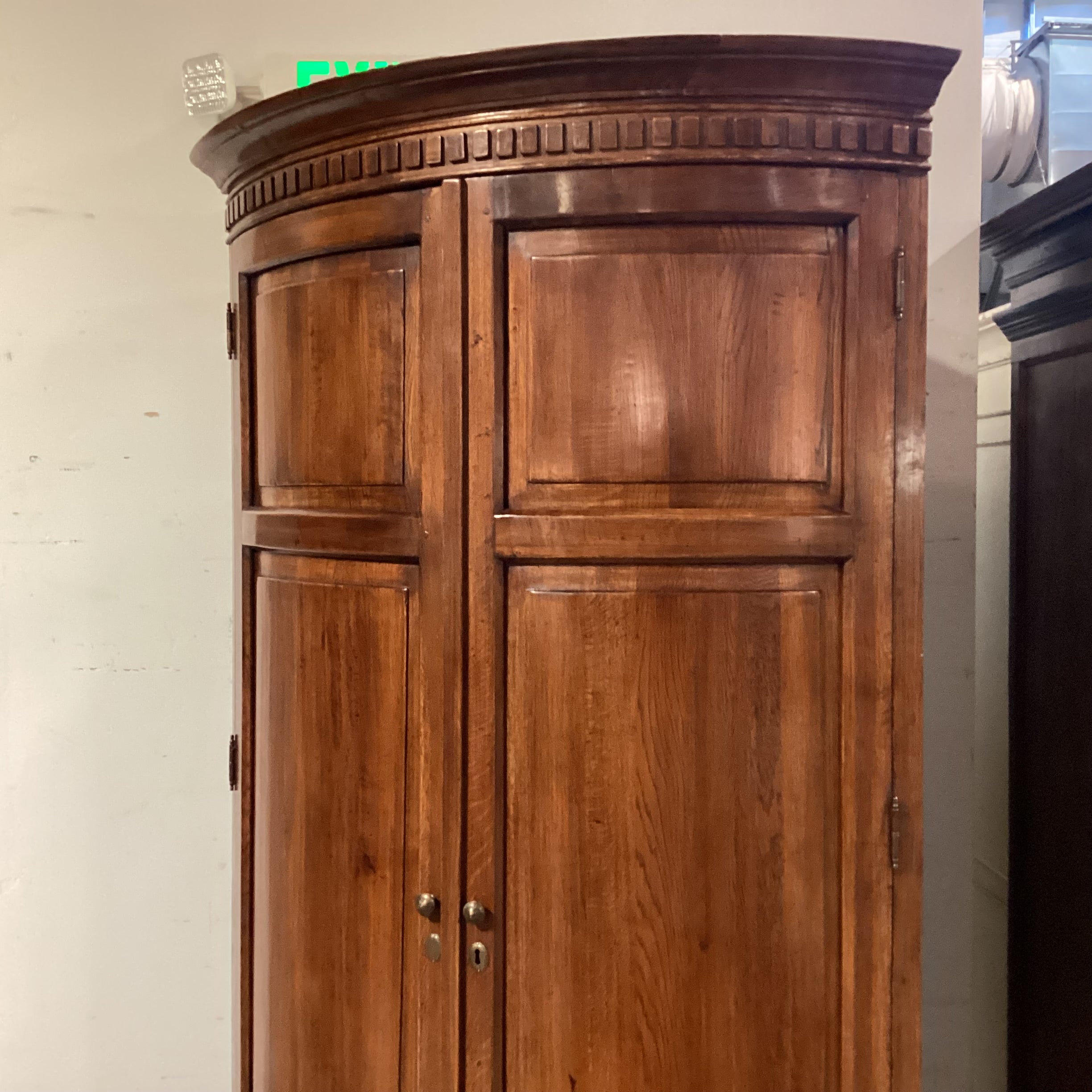 Lillian August Carved Wood with Shelves 4 Door Corner Display Armoire 42"x 30"x 91"