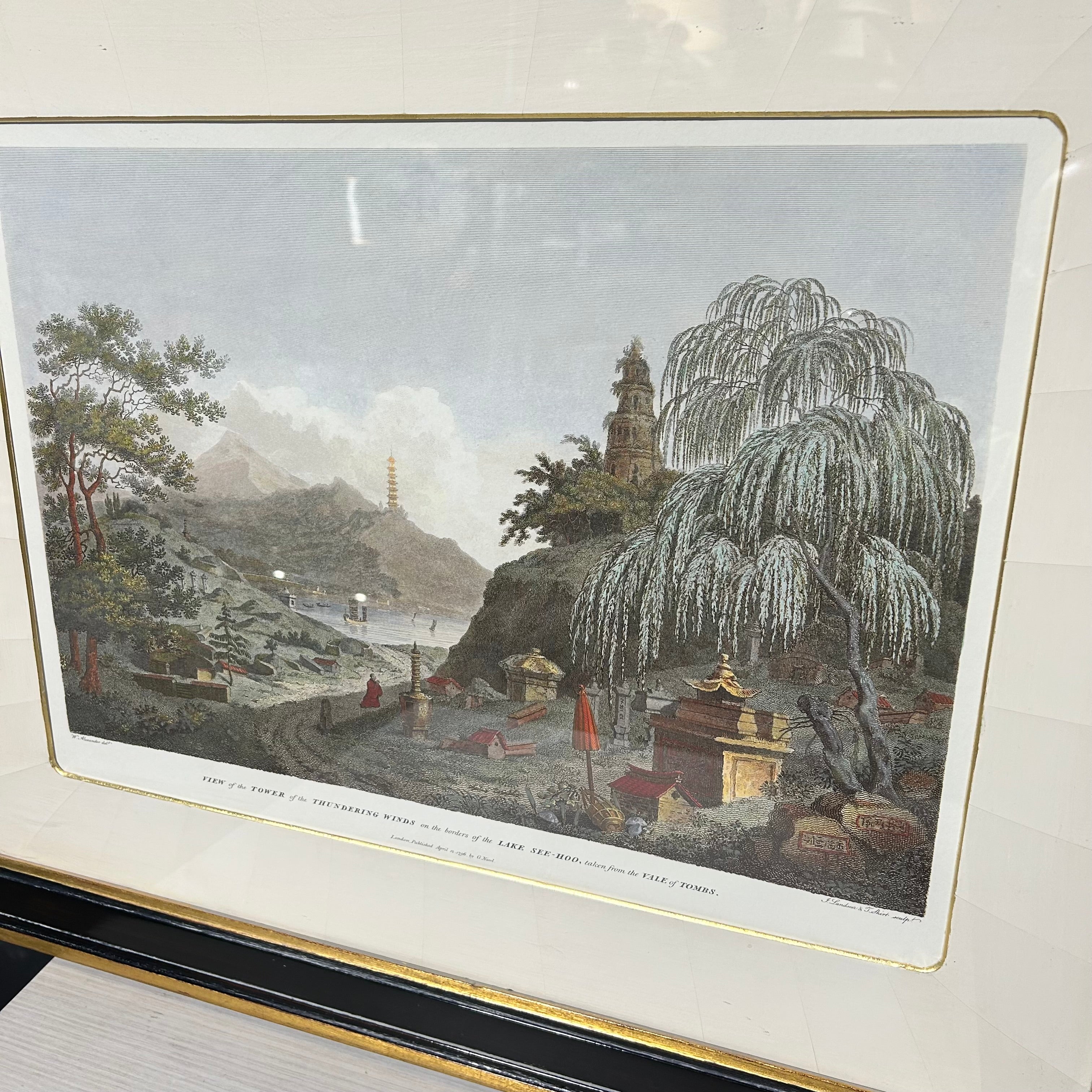 Antique Print By Willam Alexader  Called View Of The Tower Of The Thundering Winds 27'5"x 22'5"