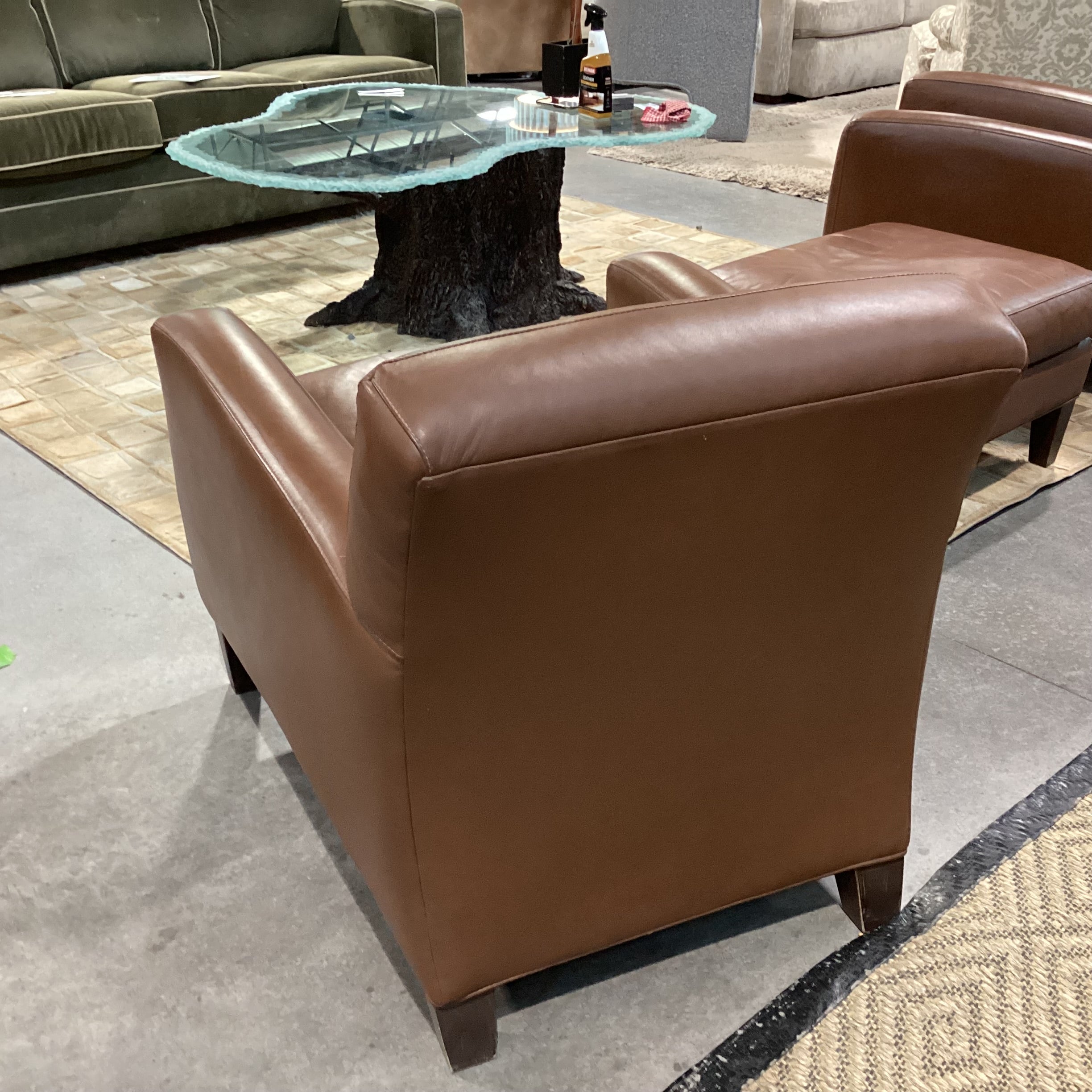 Room & Board Brown Leather Club Chair 31"x 33"x 30"