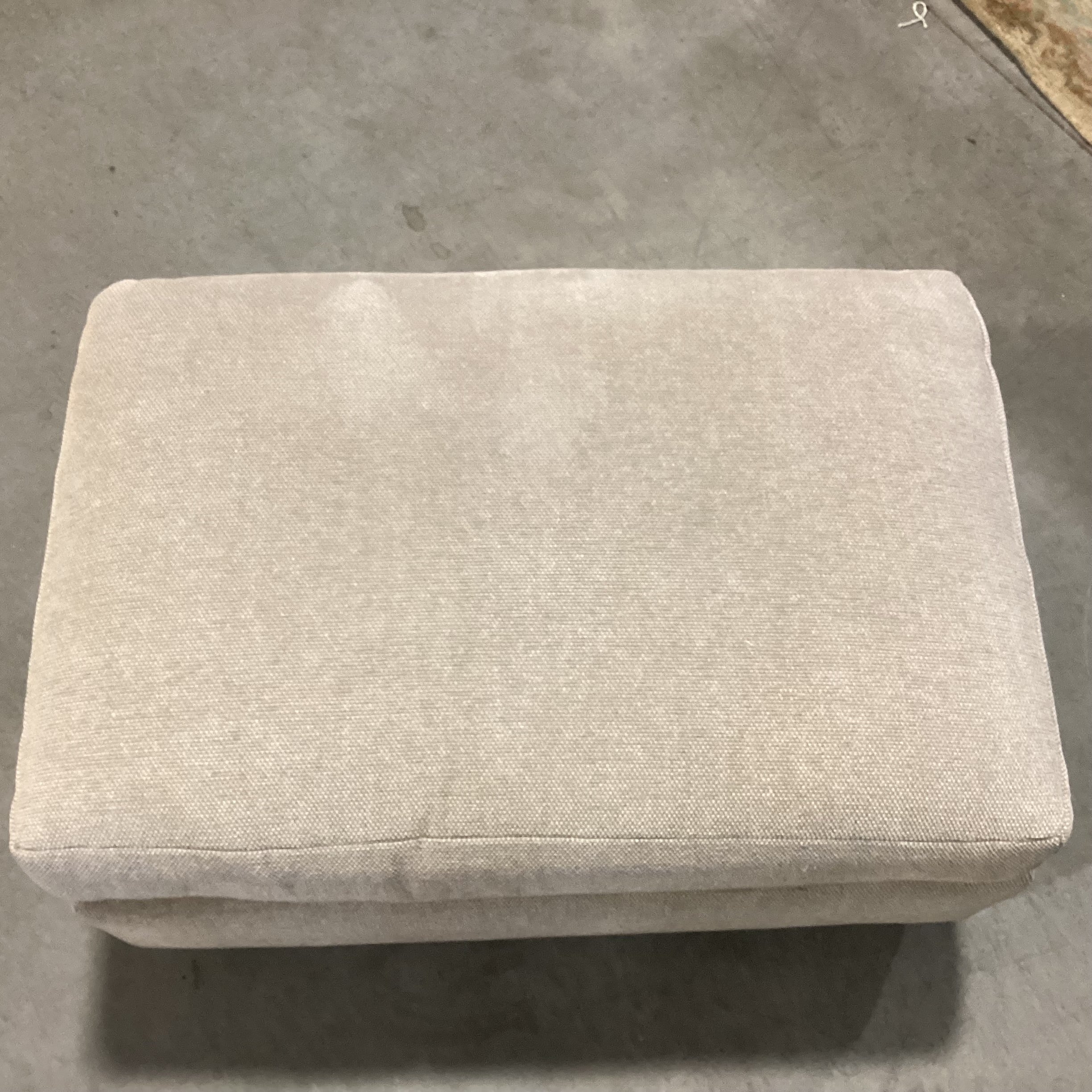 Custom Taupe Beige Grey Woven Down with Ottoman Chair 36"x 40"x 30"