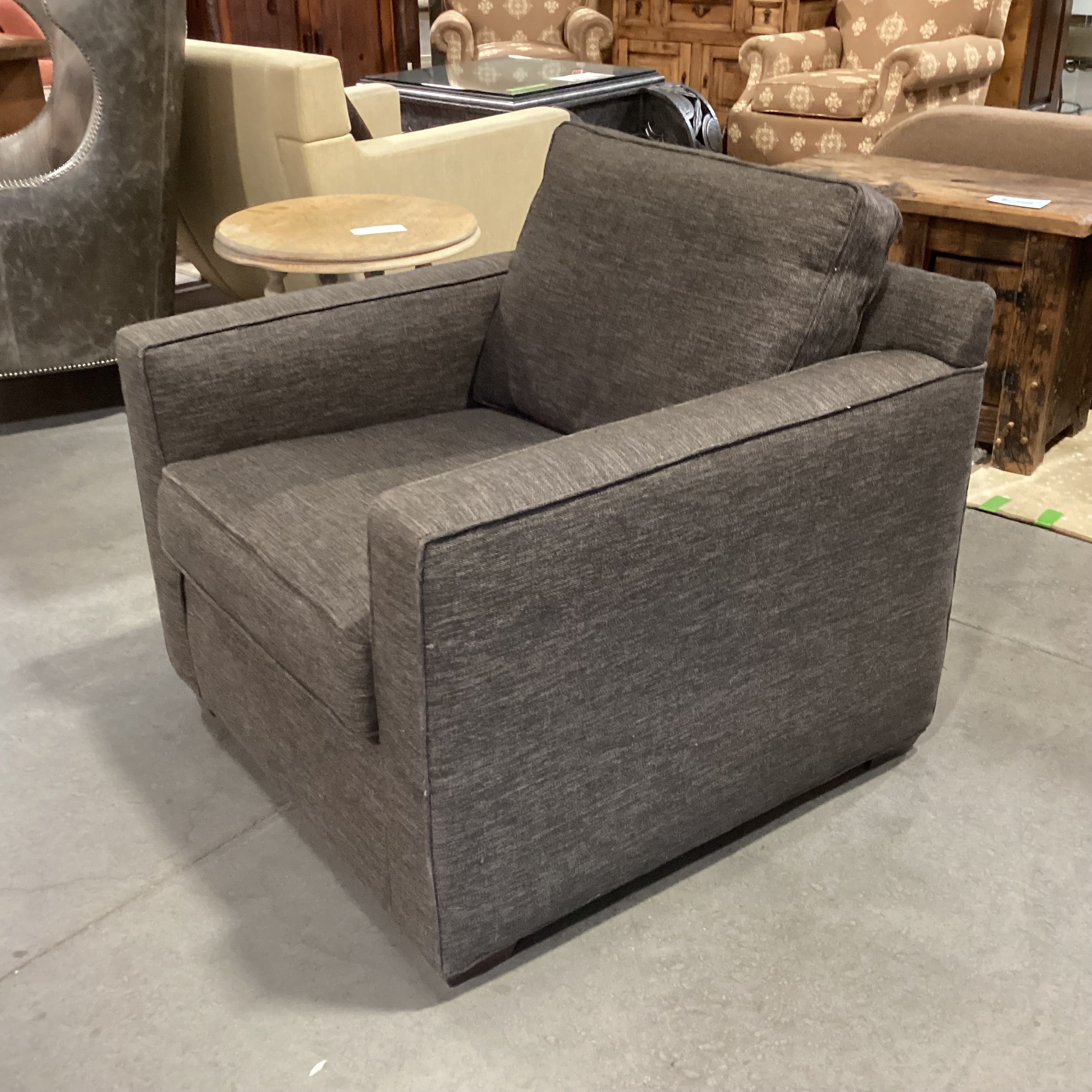 Crate & Barrel Brown Woven Track Arm Chair 35"x 36"x 30"