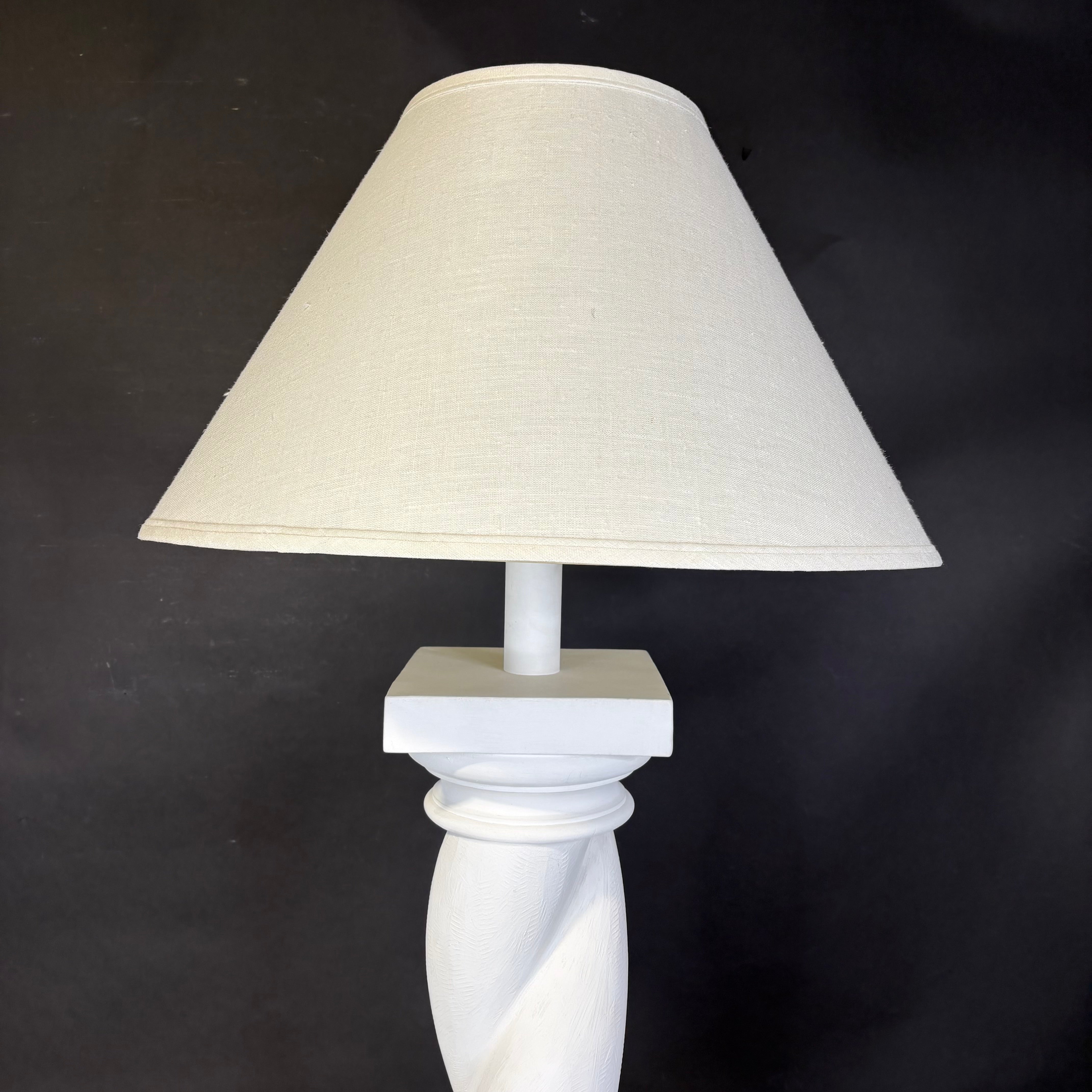 Post Modern Style White Plaster Twist Column with Shade Floor Lamp 27” Diameter @ Shade x 64”