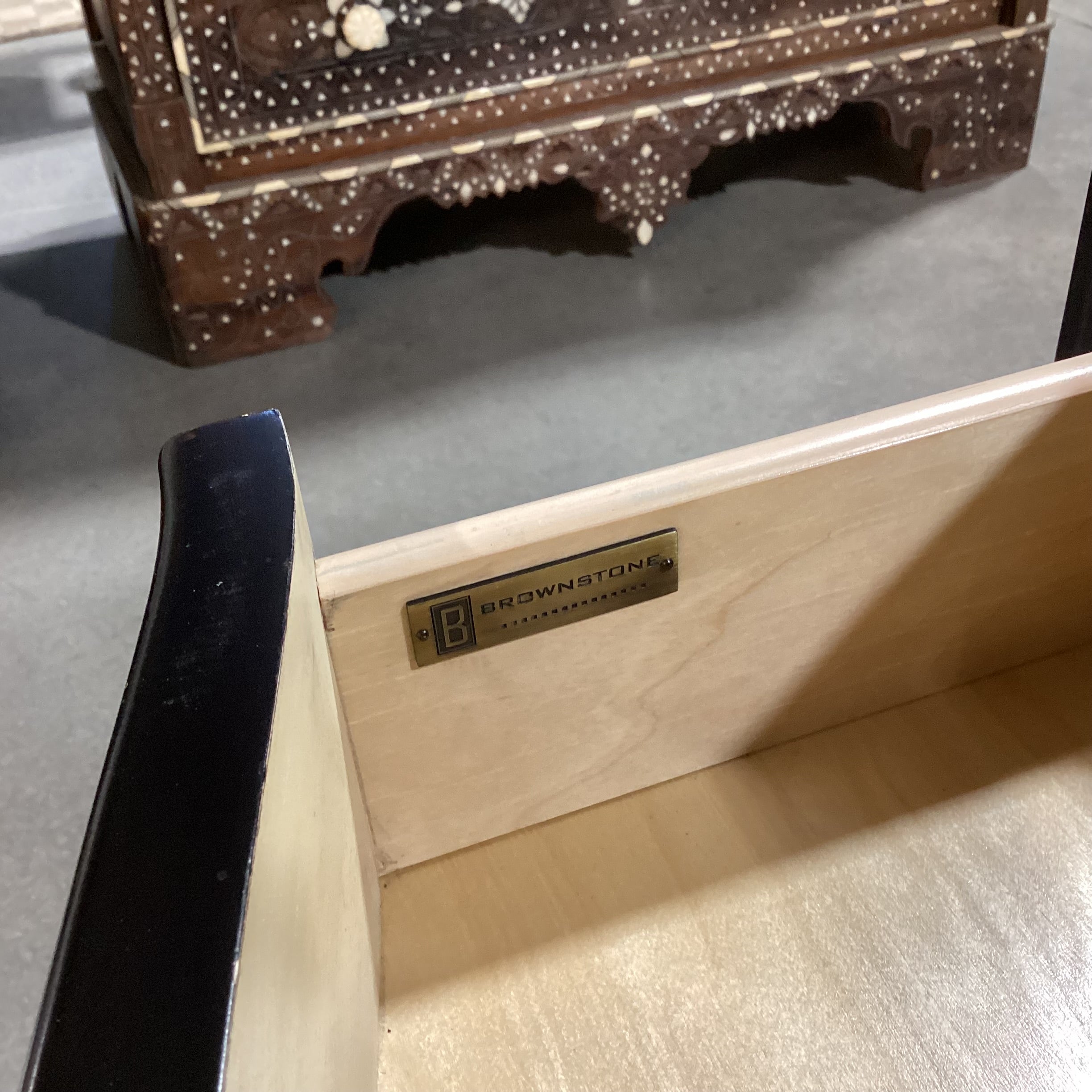 Brownstone Dark Finish Wood 3 Drawer with Pullout Night Stand 31.5"x 22"x 28"