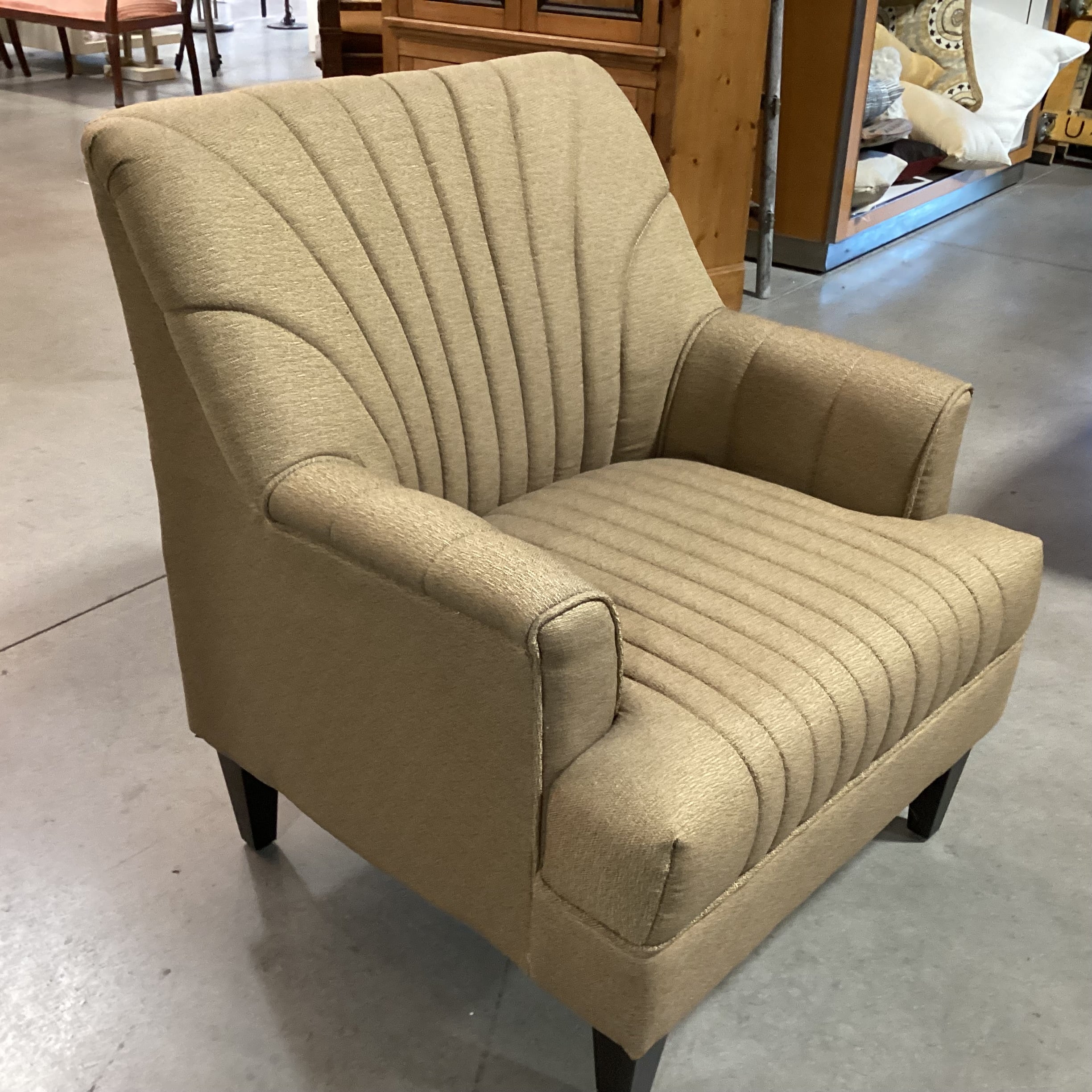 Noble House Golden Brown Flared Channel Tufted Detail Chair 30"x 30"x 34"
