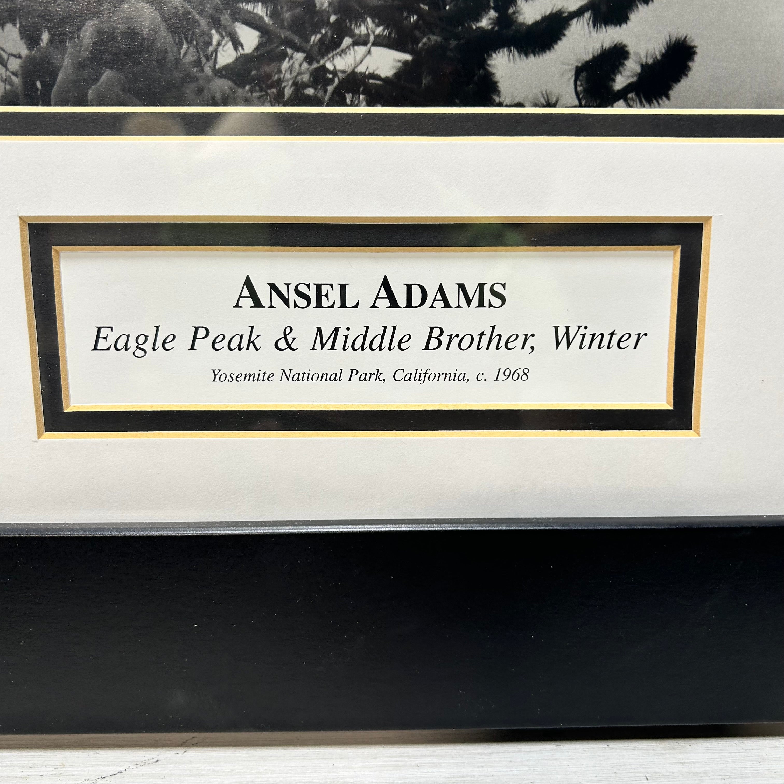 Ansel Adams "Eagle Peak & Middle Brother, Winter Yosemite 1968 23.5'x 19.5"