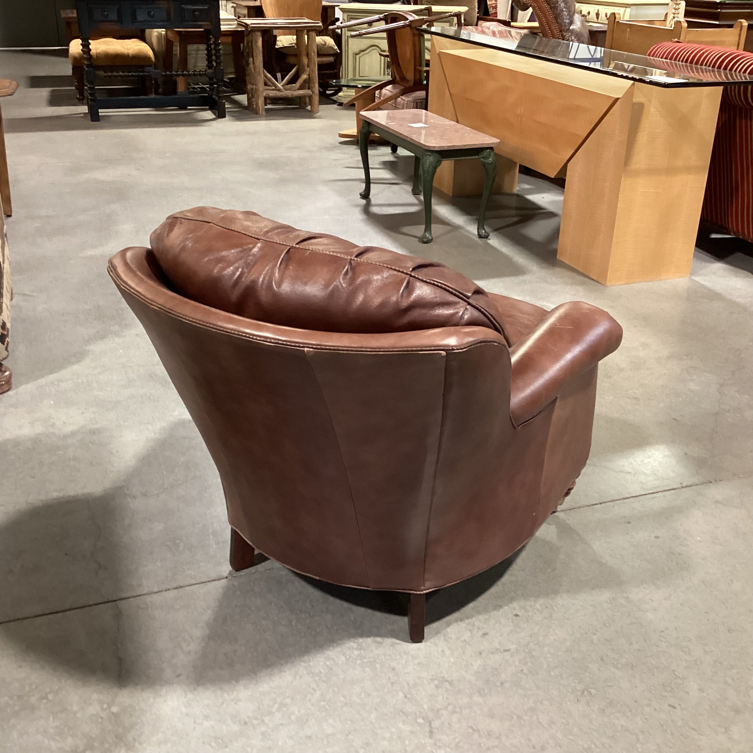 Cibola Furniture Brown Leather Front Casters Chair 36"x 28"x 30"