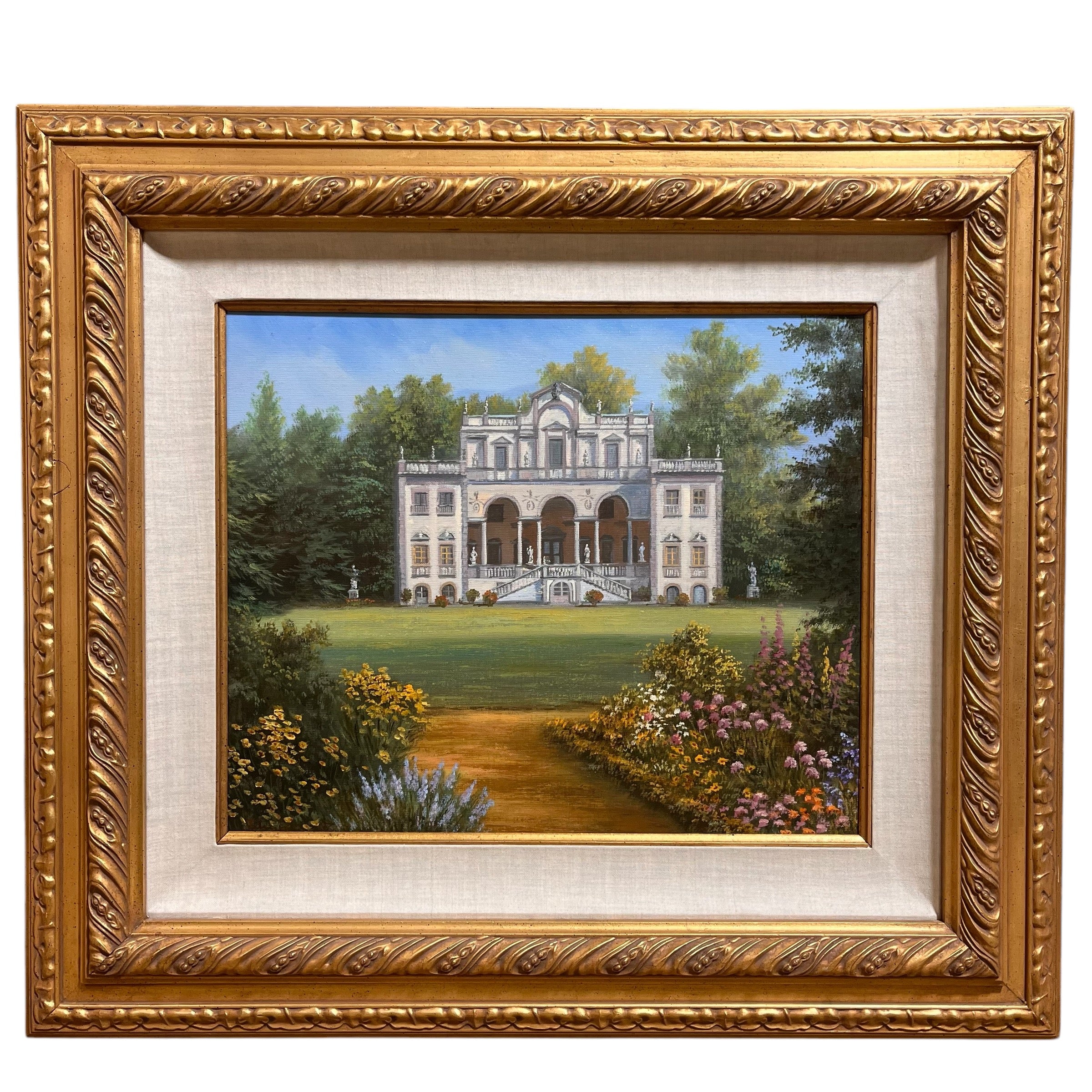 Ferhervari Hand Painted Villa Mansai, Italy Oil on Canvas Wall Decor; 37"x 33"