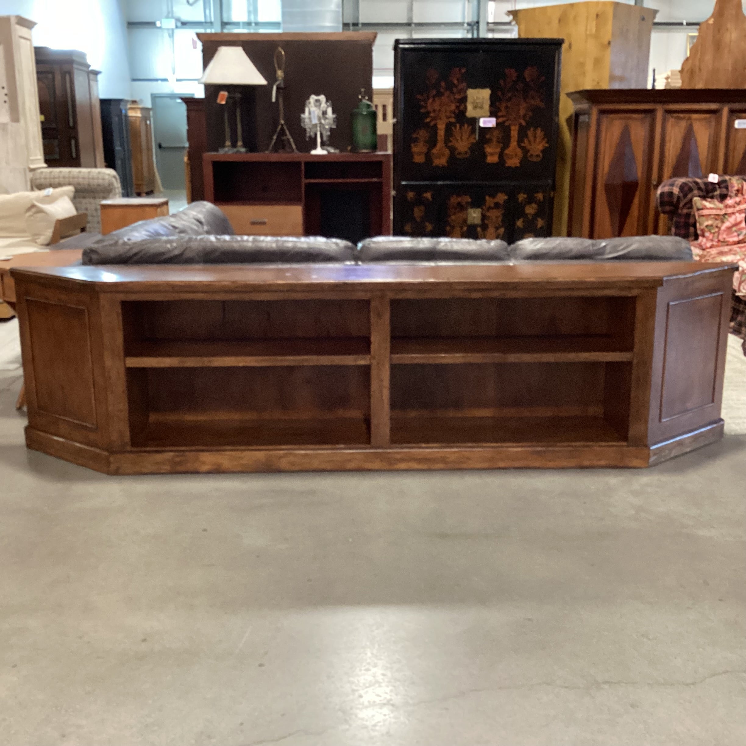 Distressed Finish Solid Wood with Shelves Console Sofa Table 119"x 16"x 30.5"