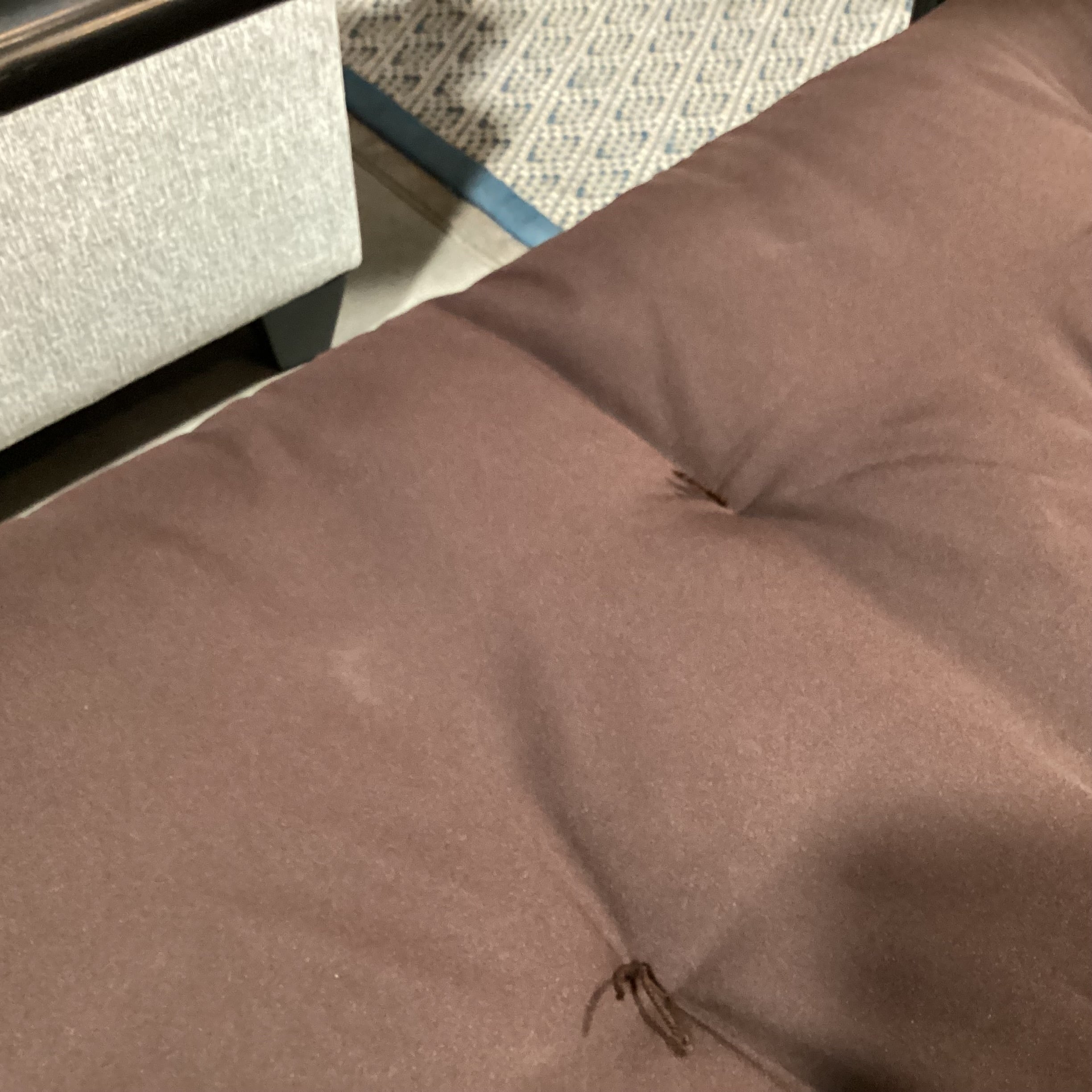 Black Metal Frame & Brown Cushion Futon Sofa 80"x 44" to 53"x 35"