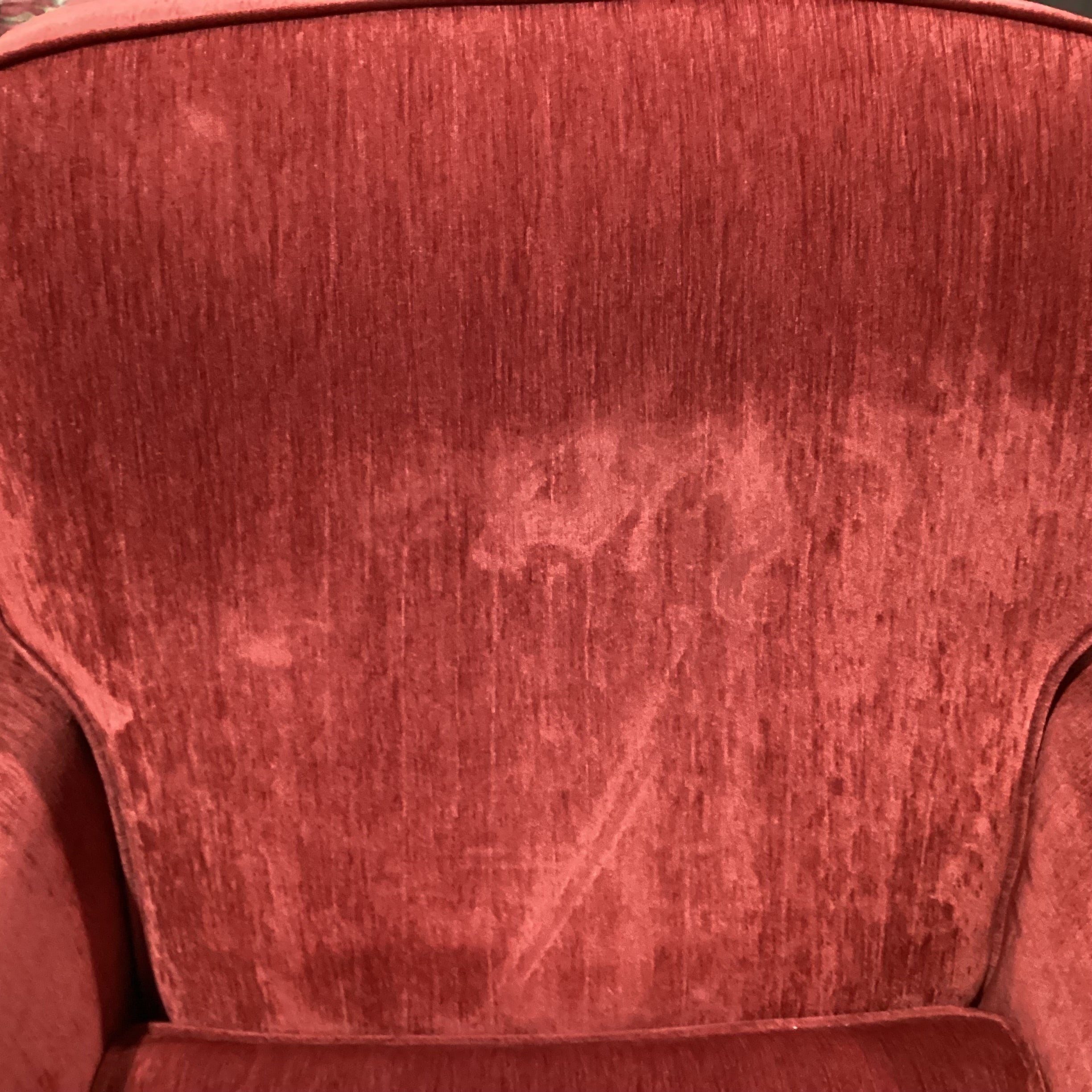 Red Ribbed Velvet Recliner Chair 34"x 36"x 38"