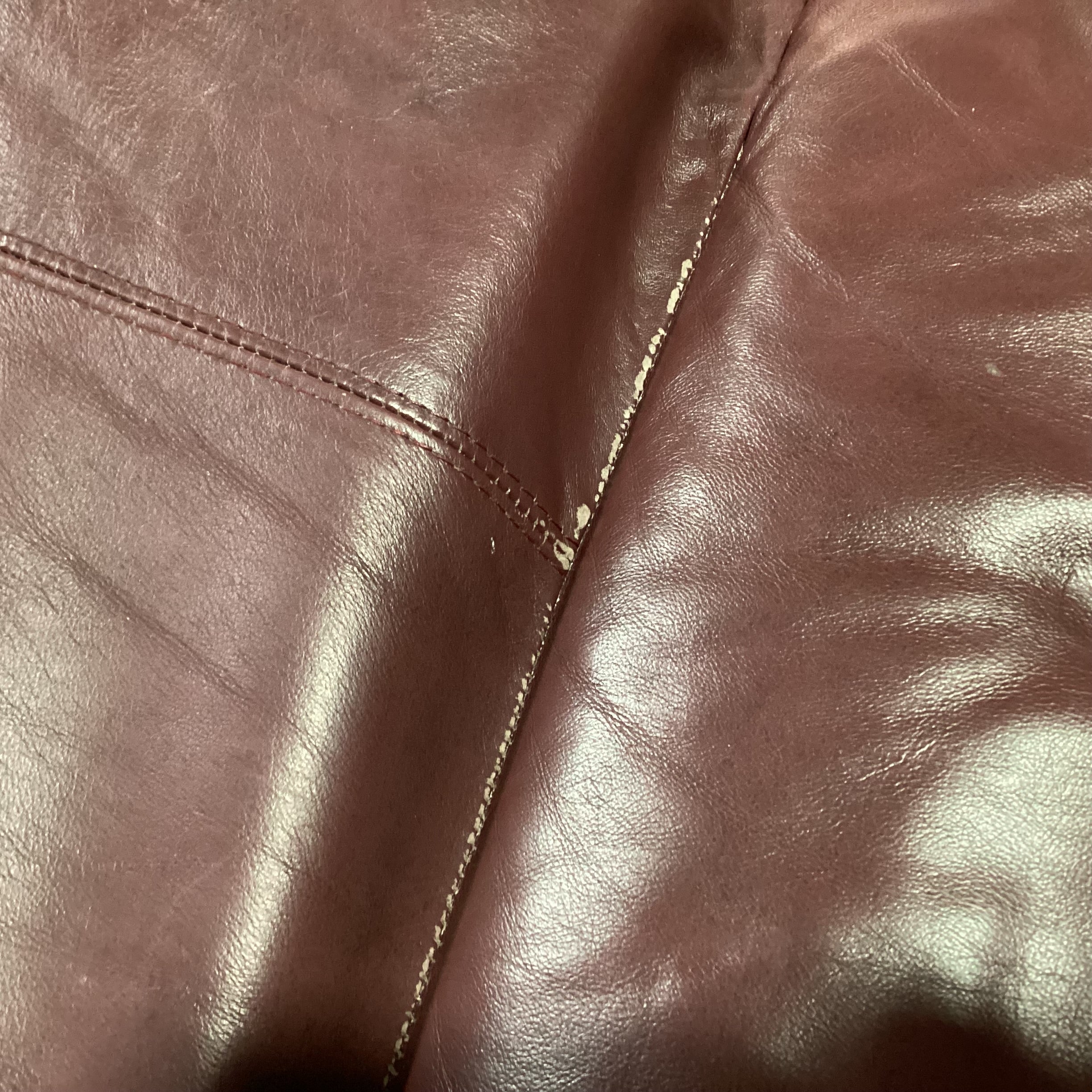Lane Burgundy Leather Double Recliner on Casters Sofa 85"x 42"x 40"