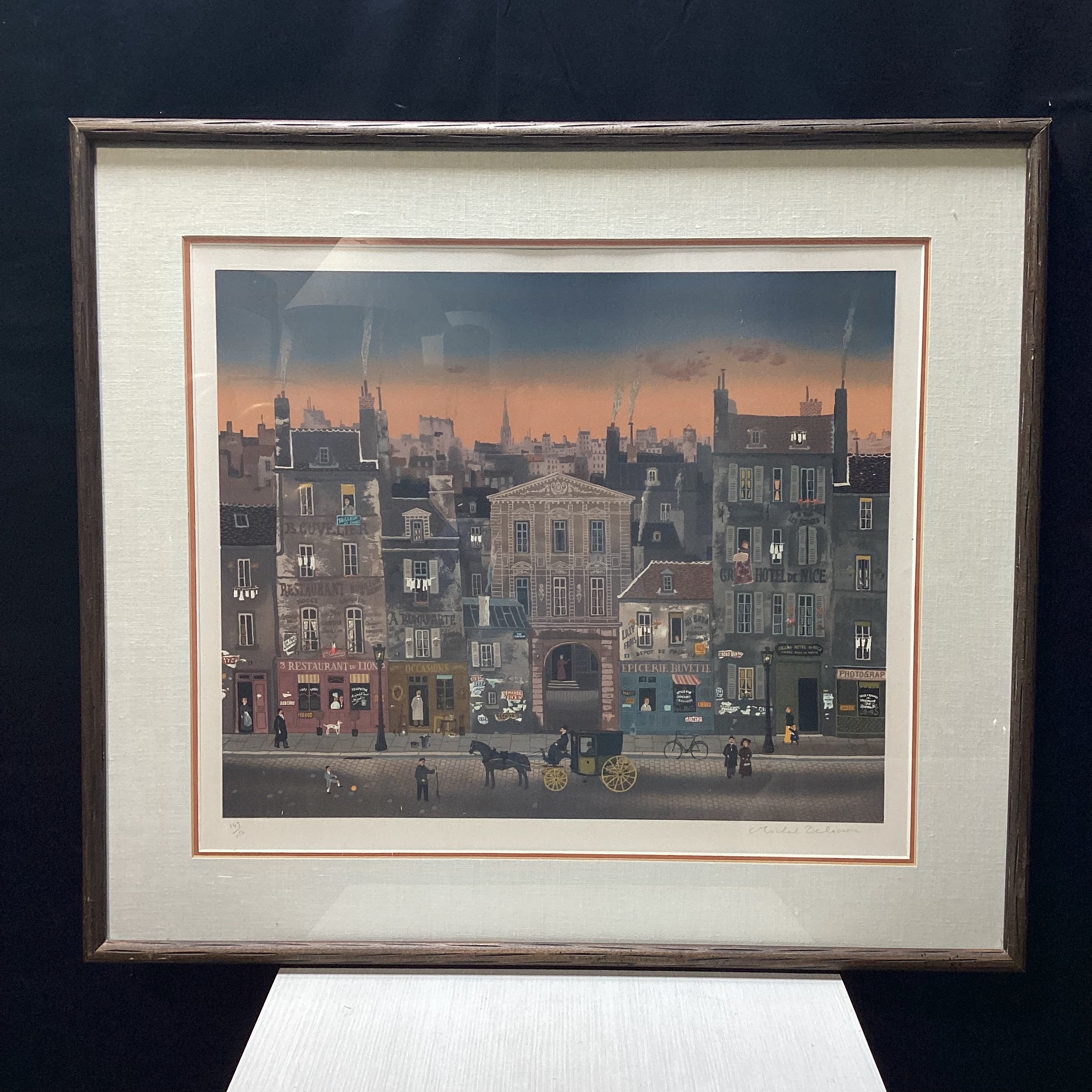 Michel Delacroix Pencil Signed "Crepuscule" Limited Edition Lithograph Print 33.5" x 30"