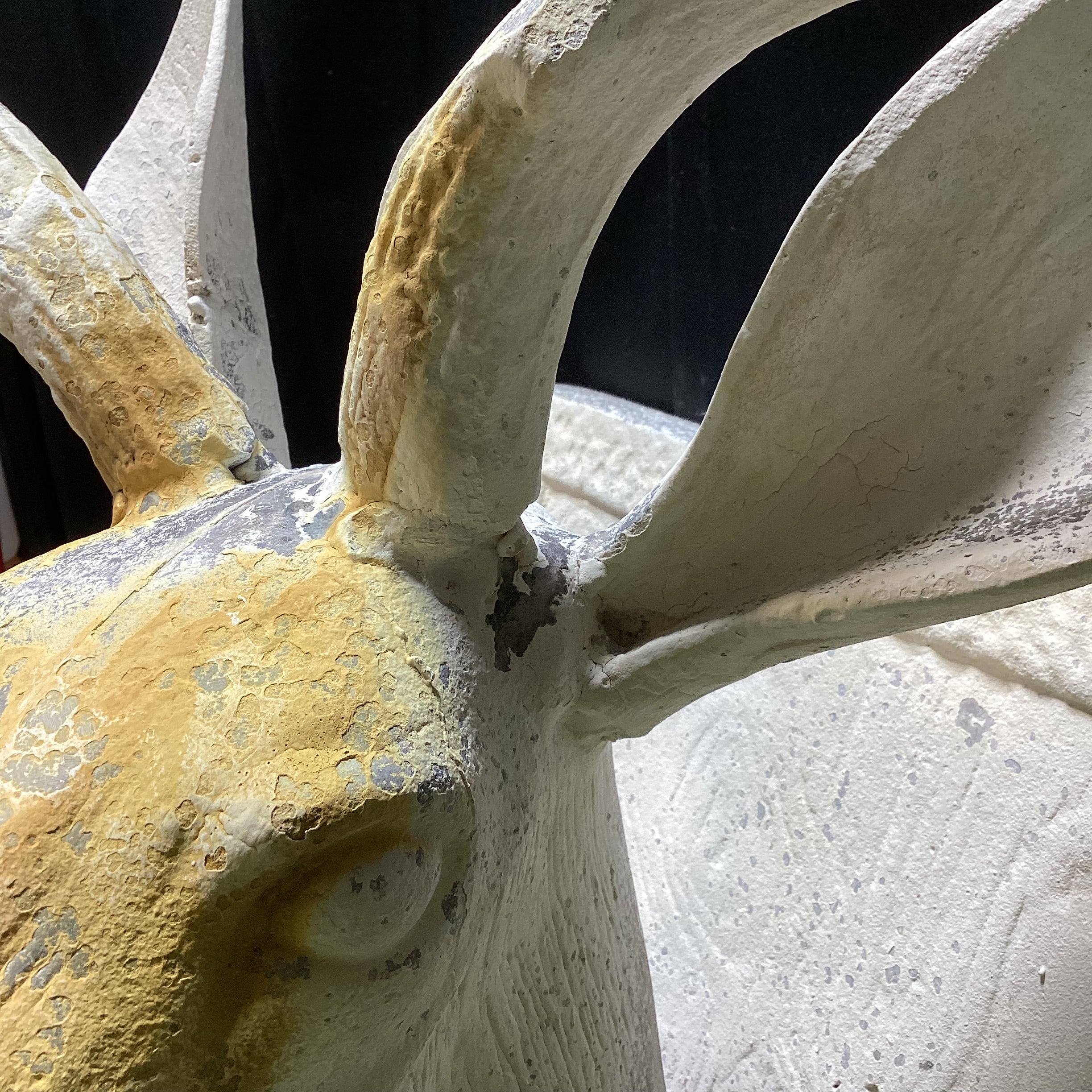 Rustic Shabby Chic Aluminum Cast Of Deer Head On Plaque 28" x 14" x 37"