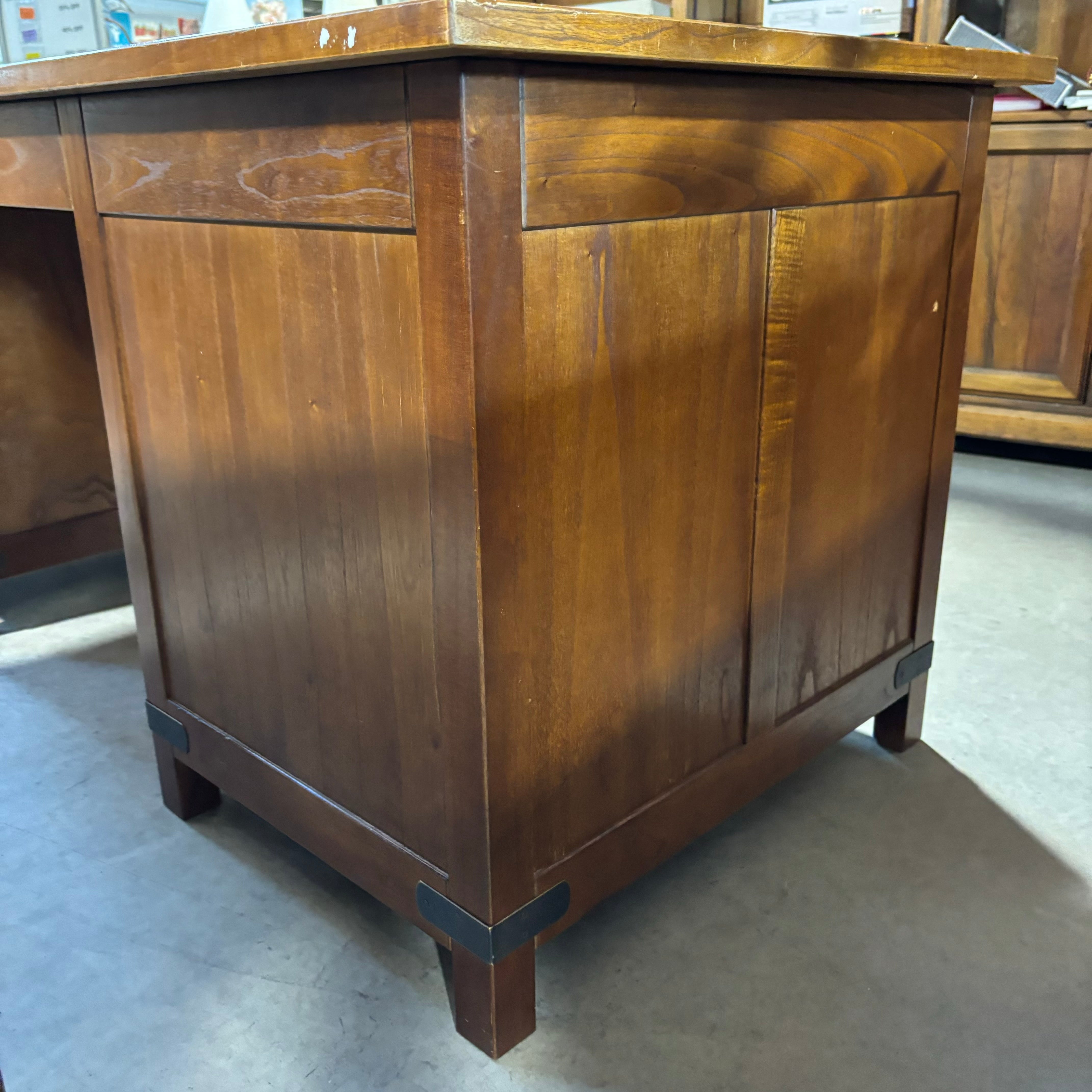 Arhaus Solid Wood with Iron Accents 6 Drawer Desk 71"x 31.5"x 30.5"