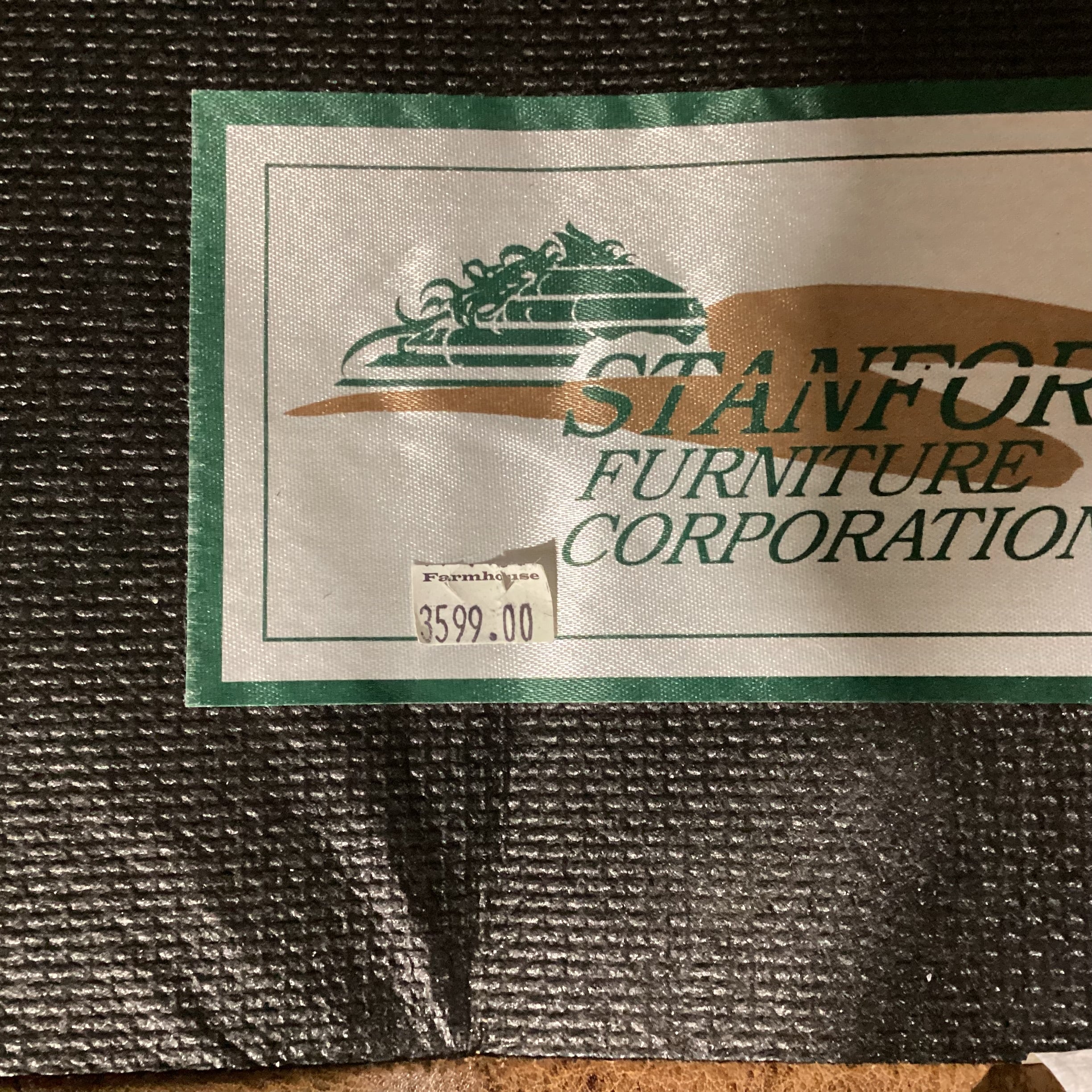 Stanford Furniture Distressed Golden Brown Leather Nailhead & Carved Feet Chair 37"x 36"x 32"