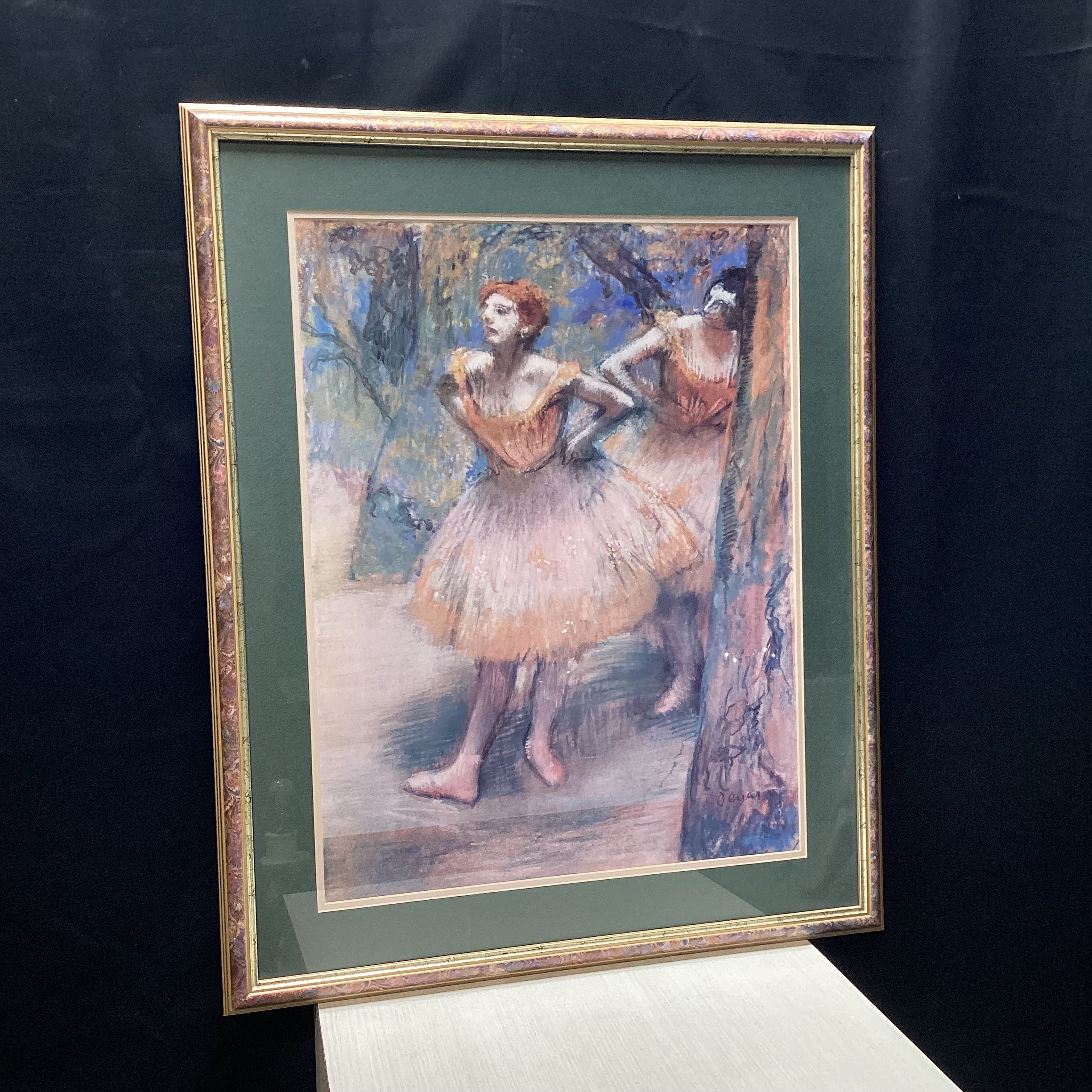 Edgar Degas "Two Dancers" Print In Colorful Frame 37" x 33"