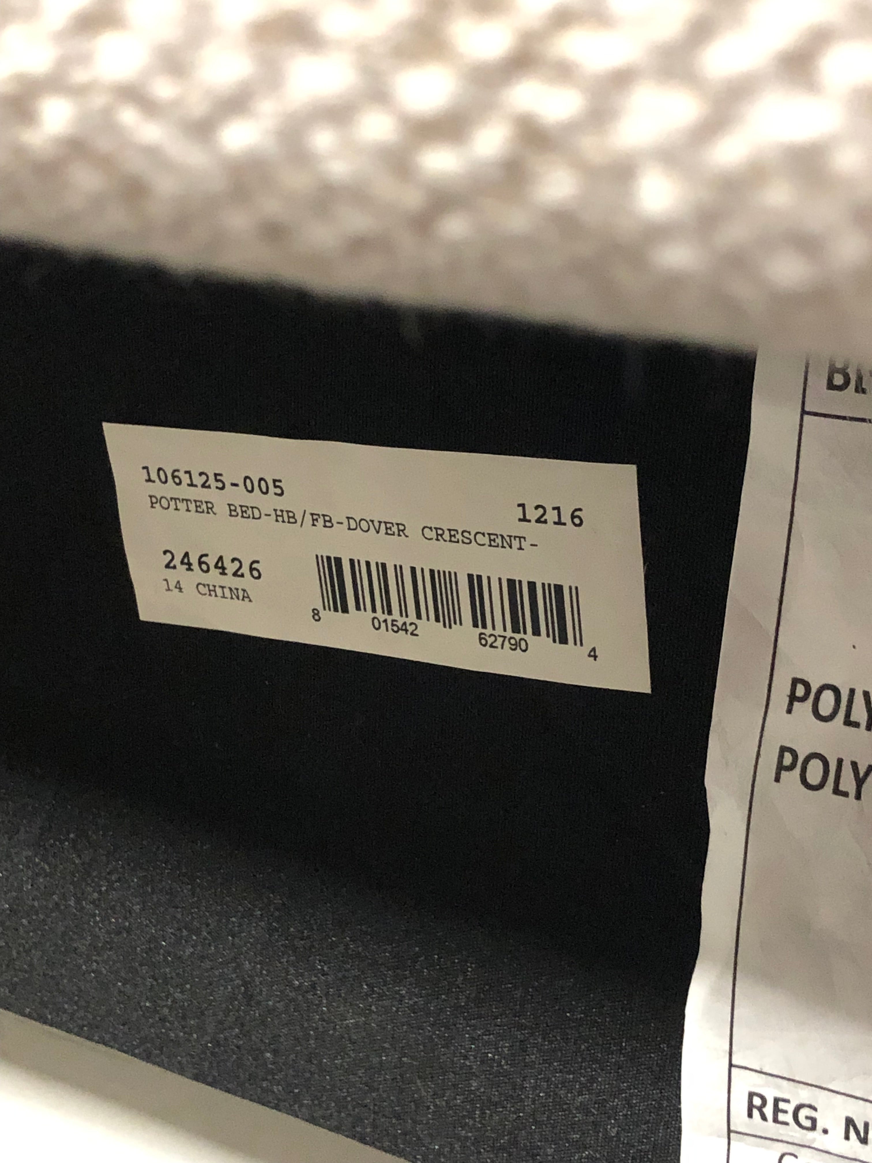 King Four Hands "Potter Bed" Fabric Platform Bed Set 81"x 90"x 56.5"