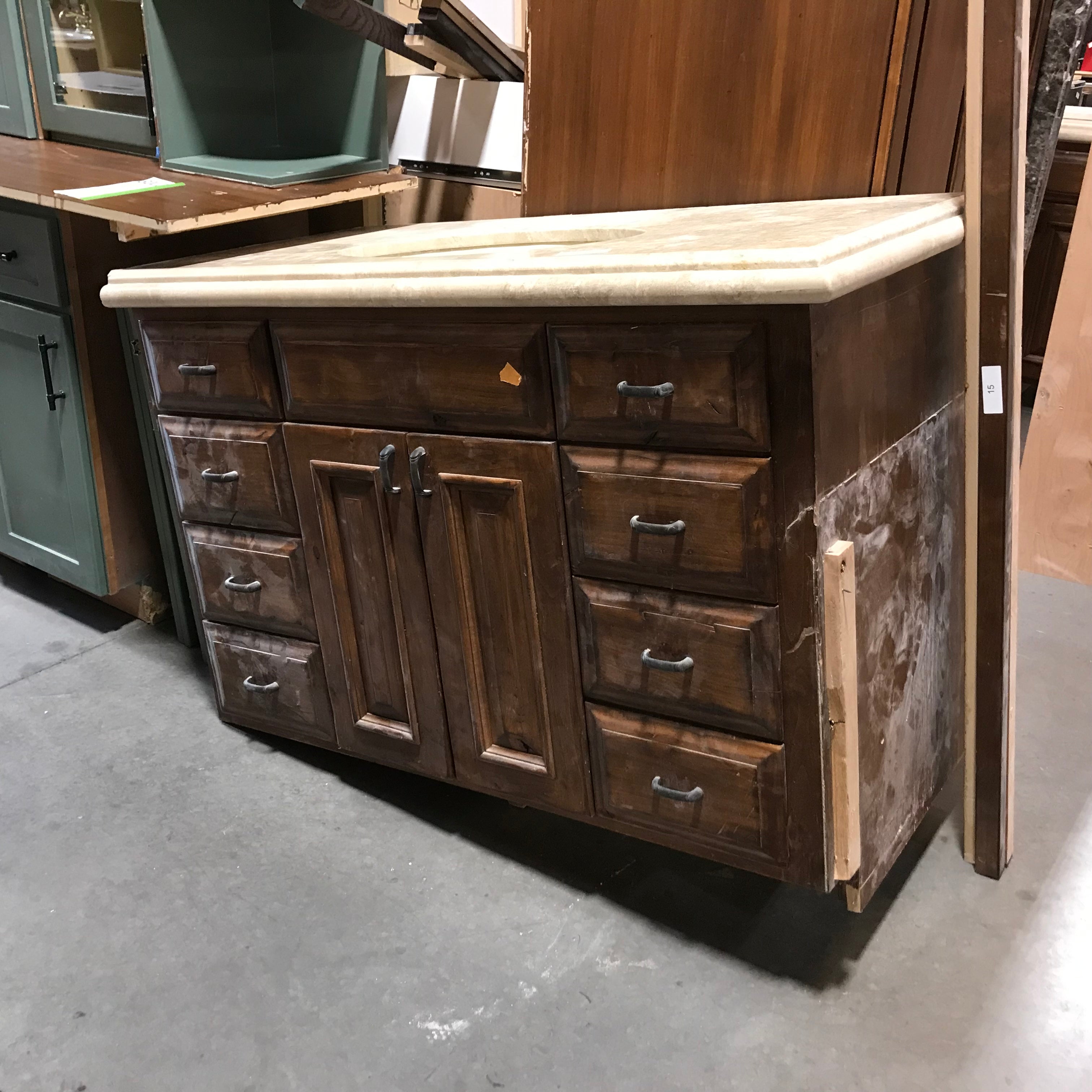 50"x 26"x 36" Marble Top Vanity