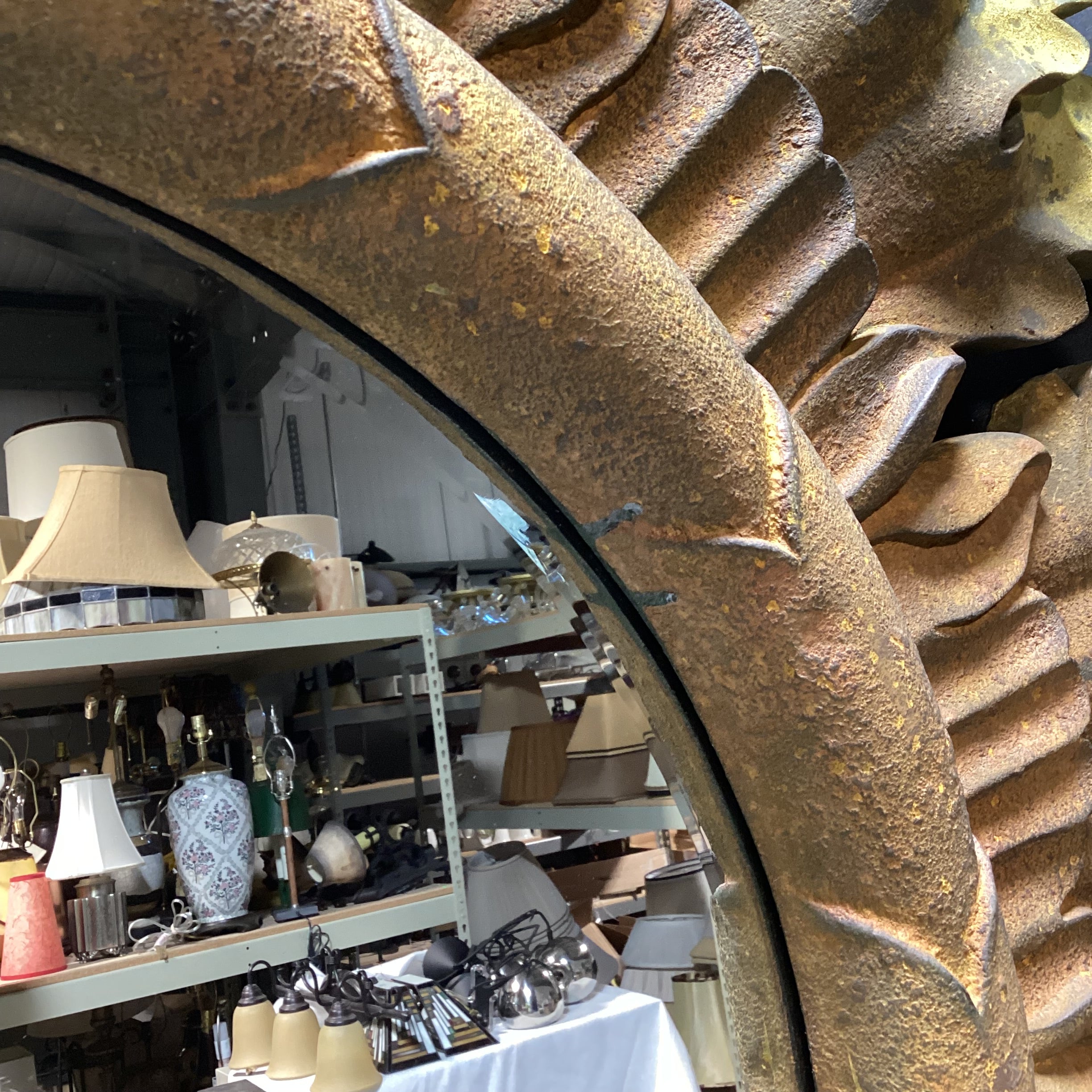 Circular Sun Shaped Beveled Edge Wall Mirror 43" x 43"