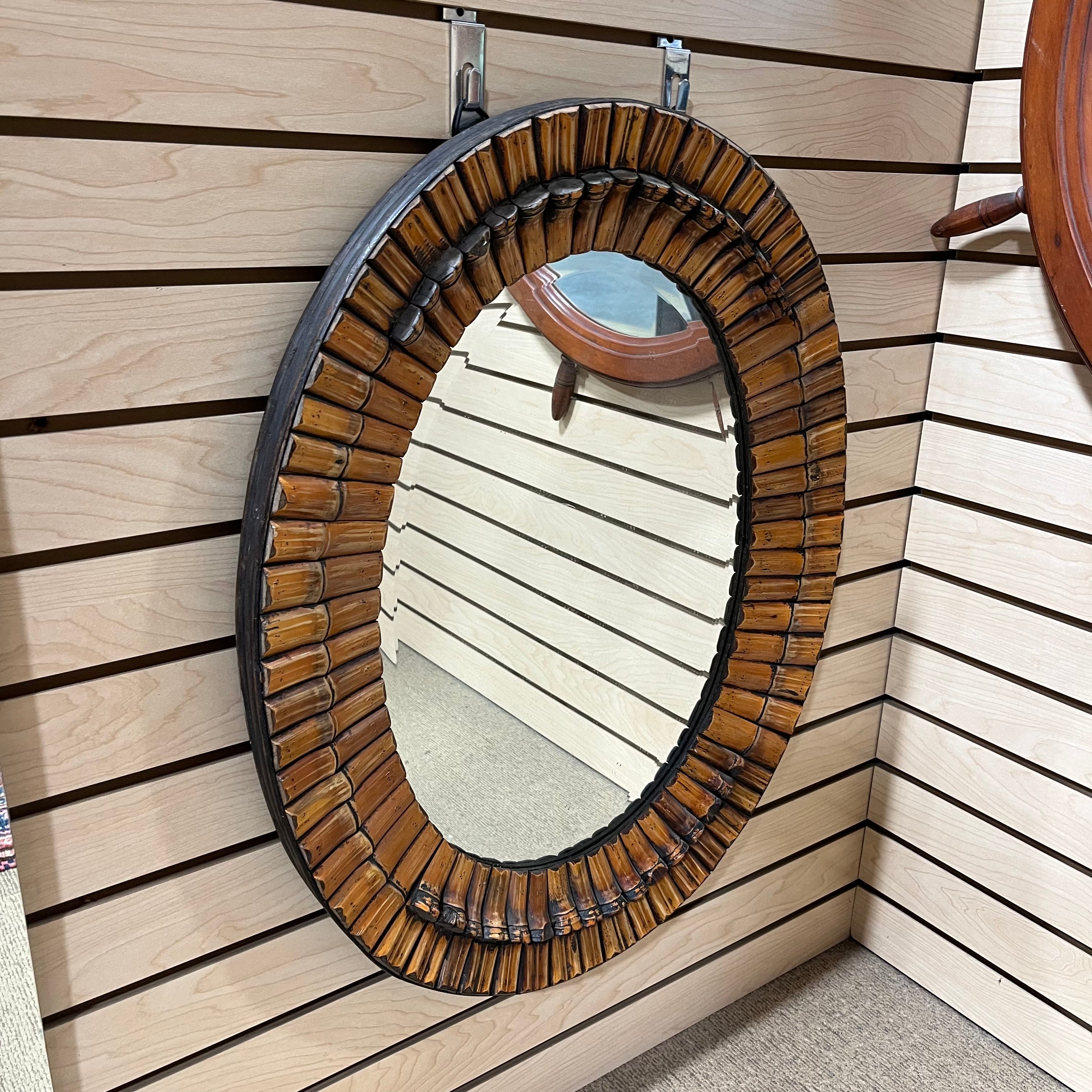 Oval Bamboo Wall Mirror 22"x 28"