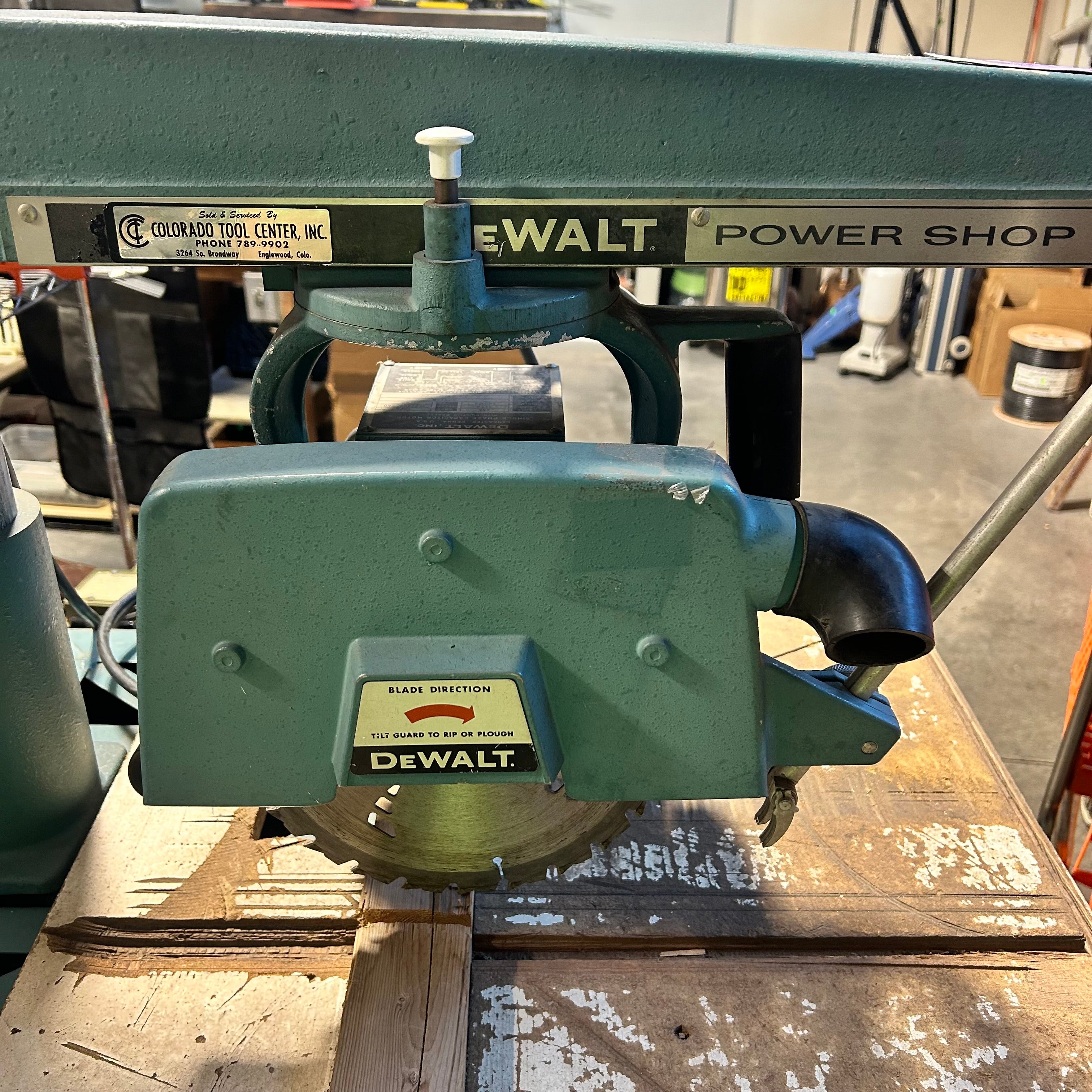 Dewalt Blue 8" Radial Arm Saw  22"x 27"x 60"