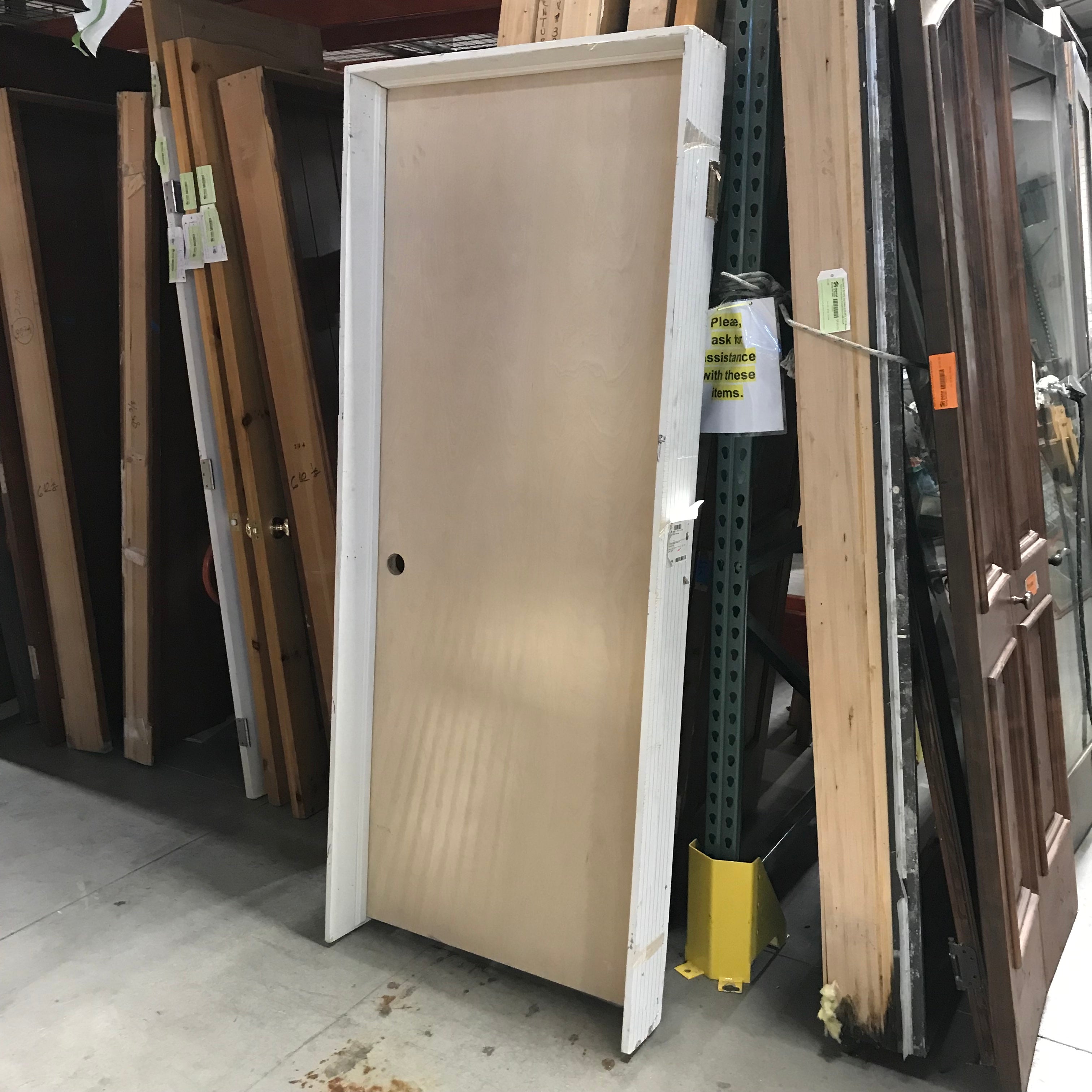 32"x 80" RH Birch Interior Door with Jamb