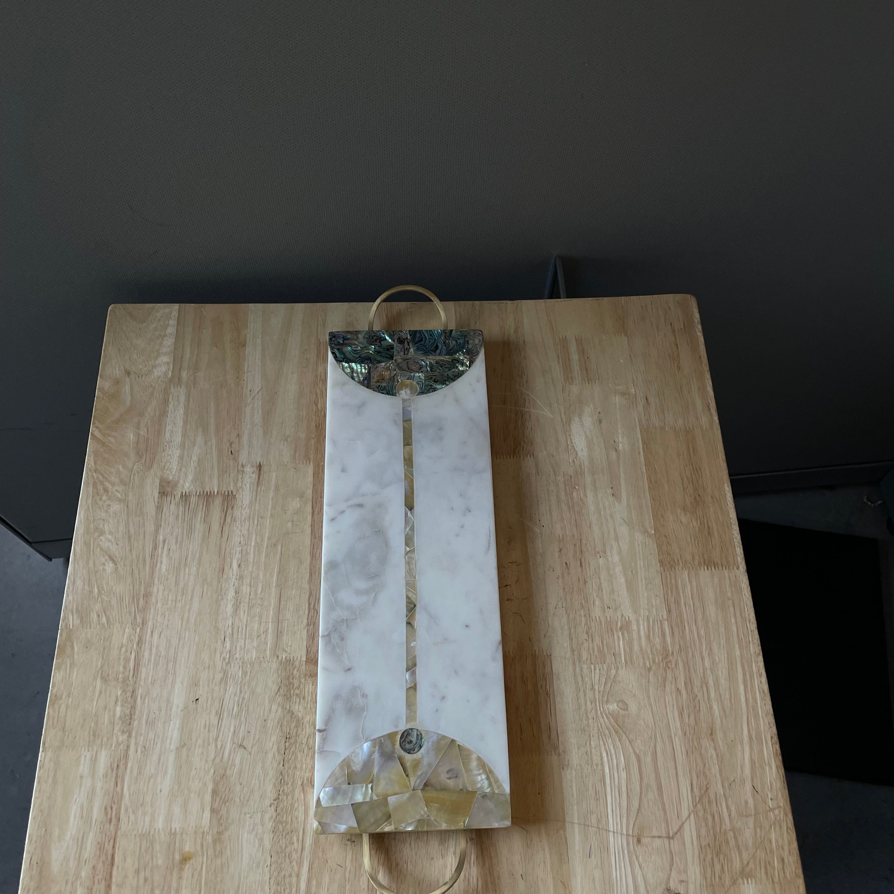 Nina Marble Cheese Board with Brass Handles, by Anthropologie,21"x 6"x .75"