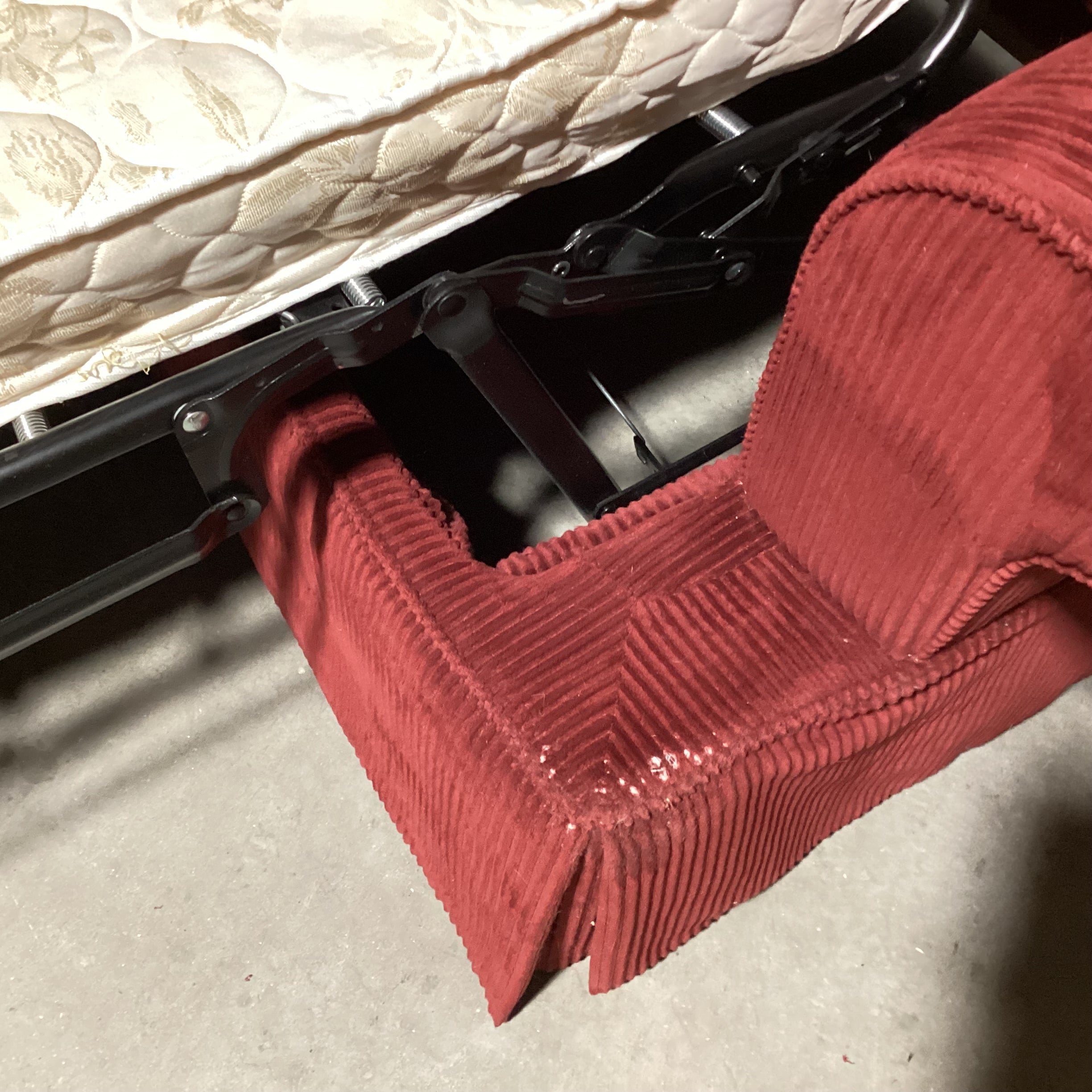 Jonathan Louis Merlot Wide Ribbed Plush Corduroy Full Sleeper Slofa 83"x 39"x 30"
