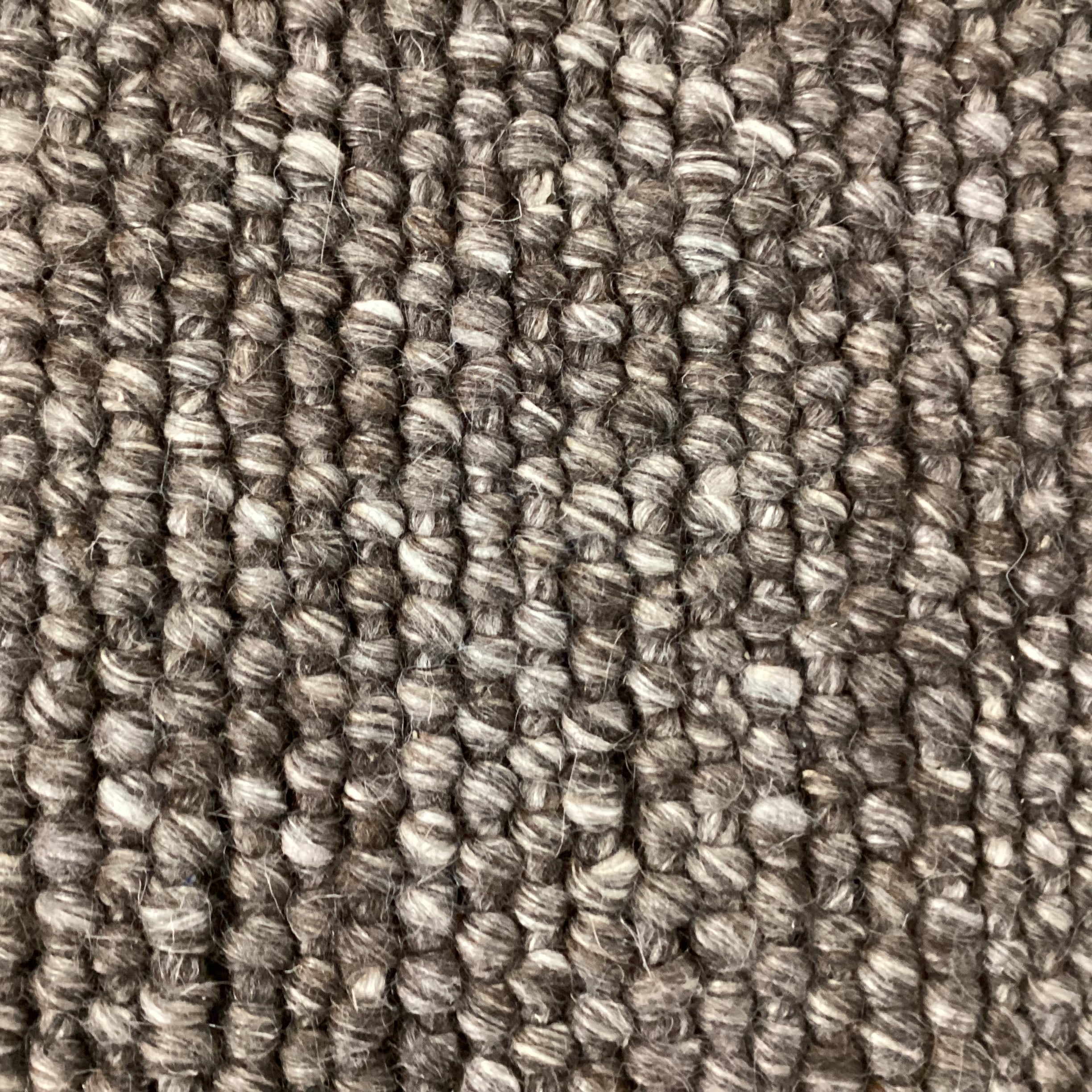 Custom Taupe Brown Loop Woven Wool with Pad Rug 8'x10'