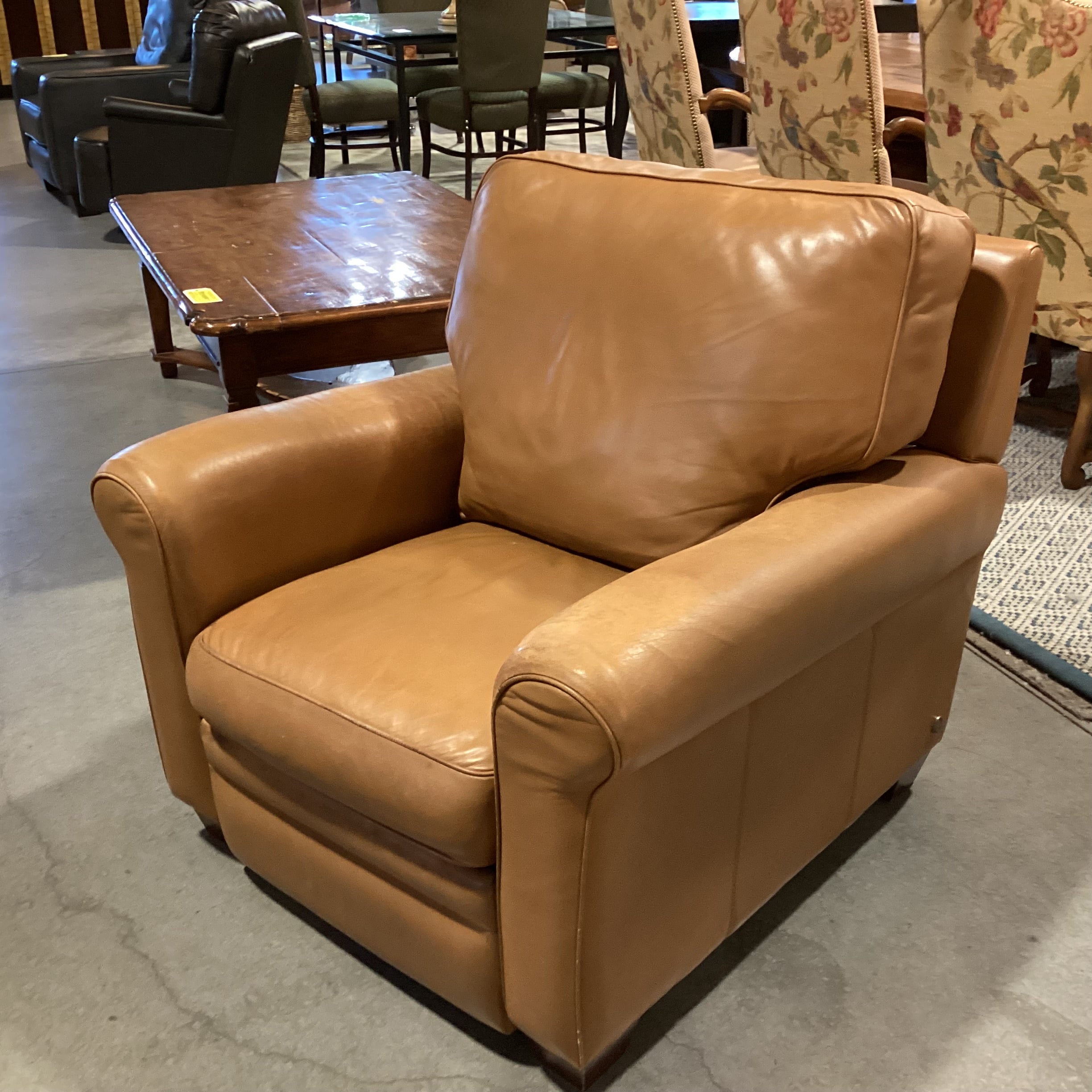 American Leather Furniture Tan Leather Recliner Chair 36"x 40"x 34"