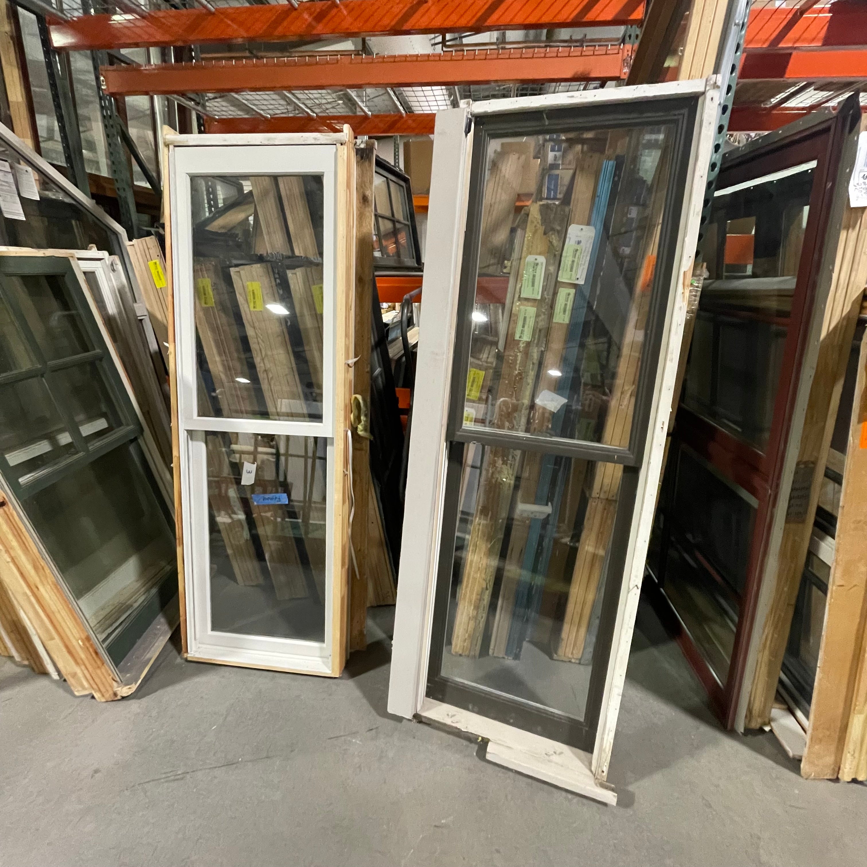 25.75"x 75.75"x 4" Tan Wood Clad Single Sash Exterior Window