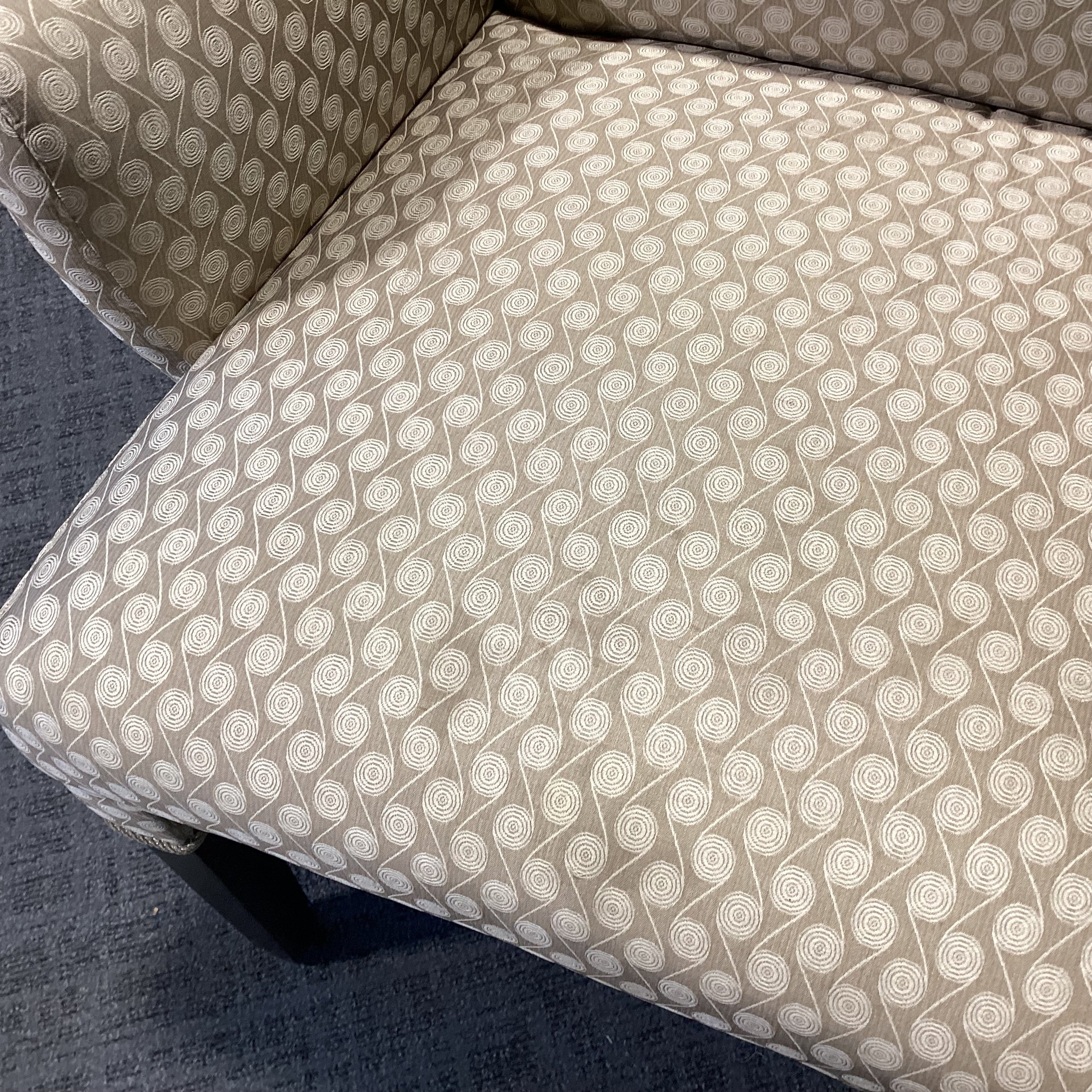 Golden Spiral Design Flared Arm Accent Chair 28"x 30"x 43"