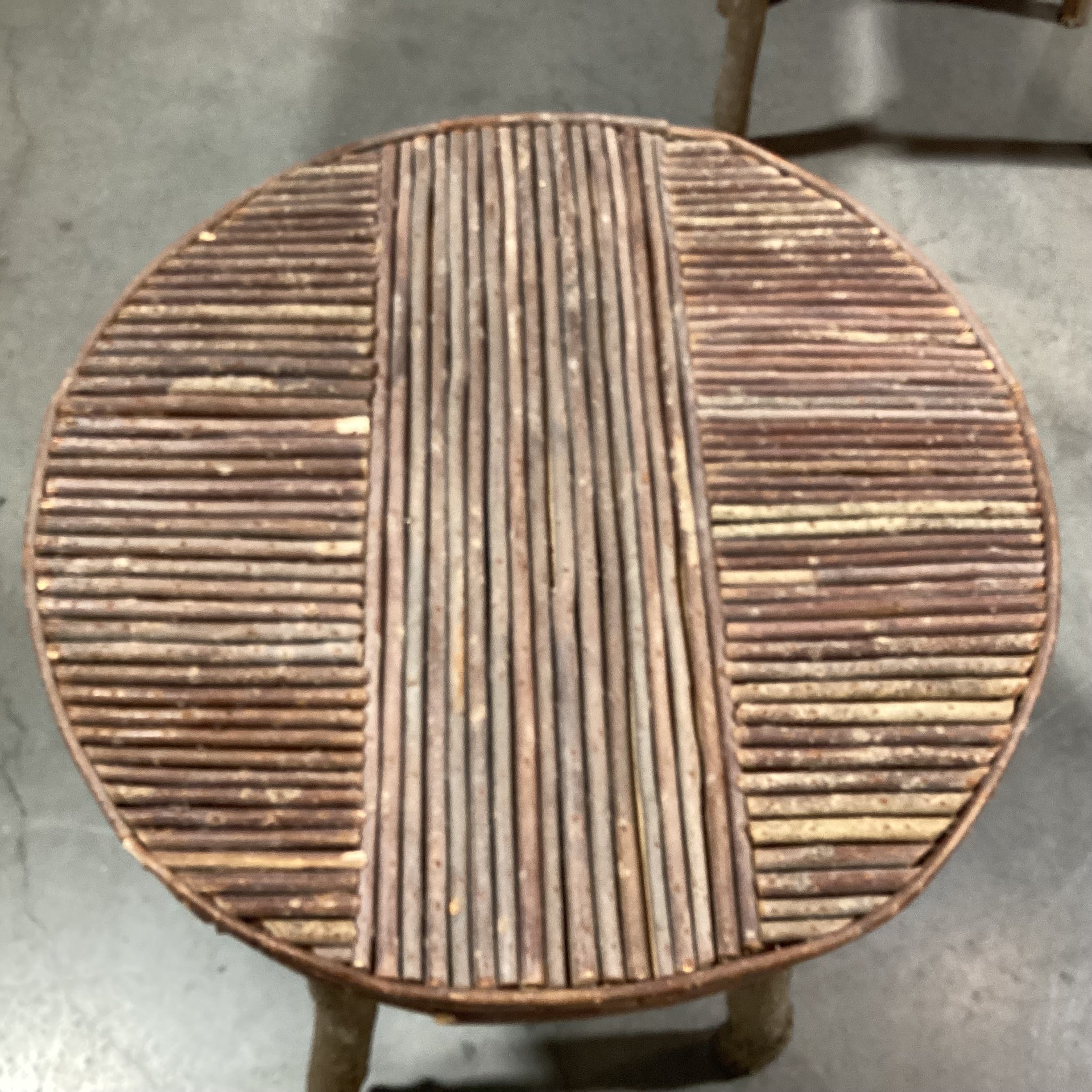 Round Log & Branch Rustic Accent Table  24.5" Diameter x 26.5"