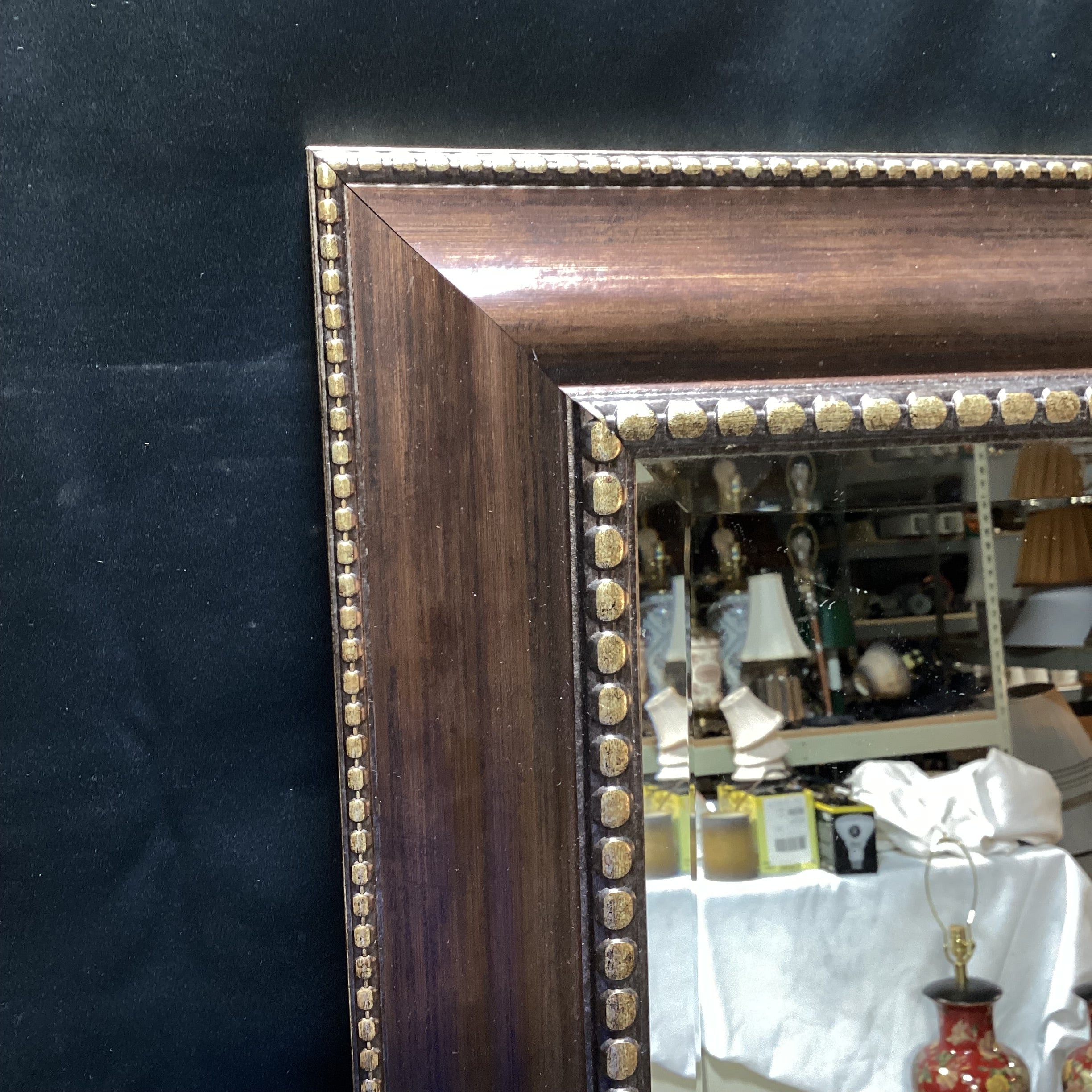 Bevelled Edge Floor Length Mirror With Beading Detail 31" x 65"