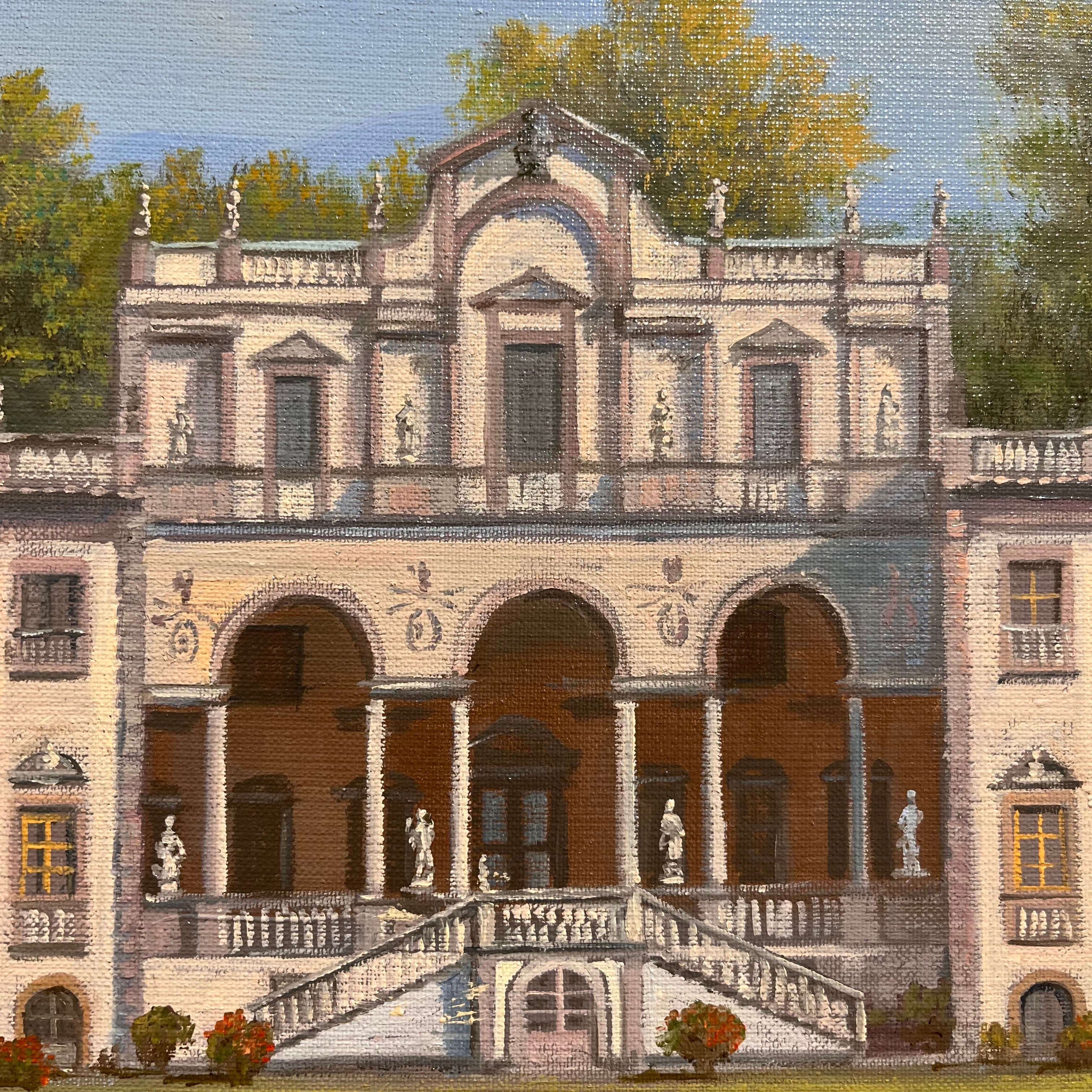 Ferhervari Hand Painted Villa Mansai, Italy Oil on Canvas Wall Decor; 37"x 33"