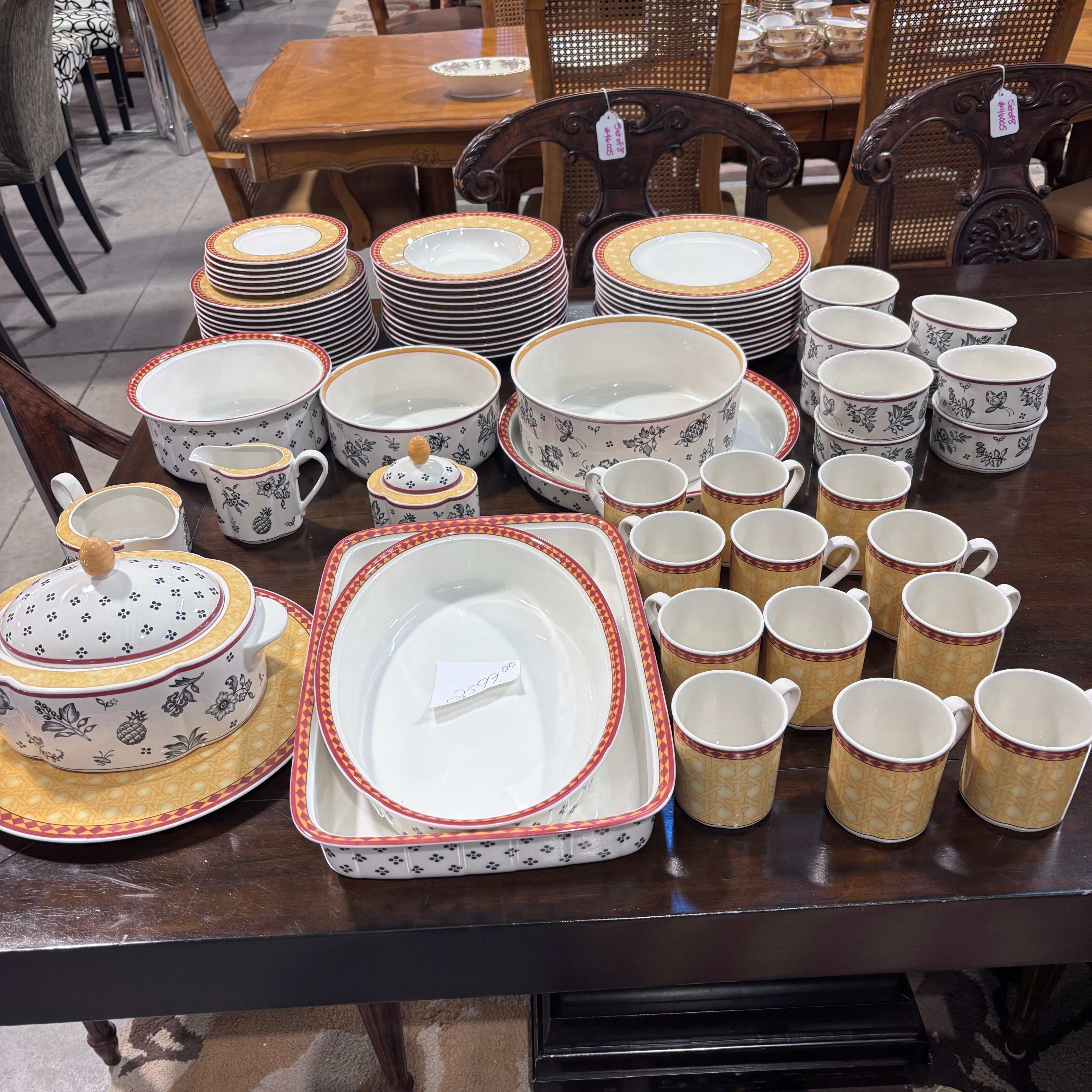 75 Piece Set Vintage Villeroy & Boch Saffron Switch Plantation Dinnerware Set