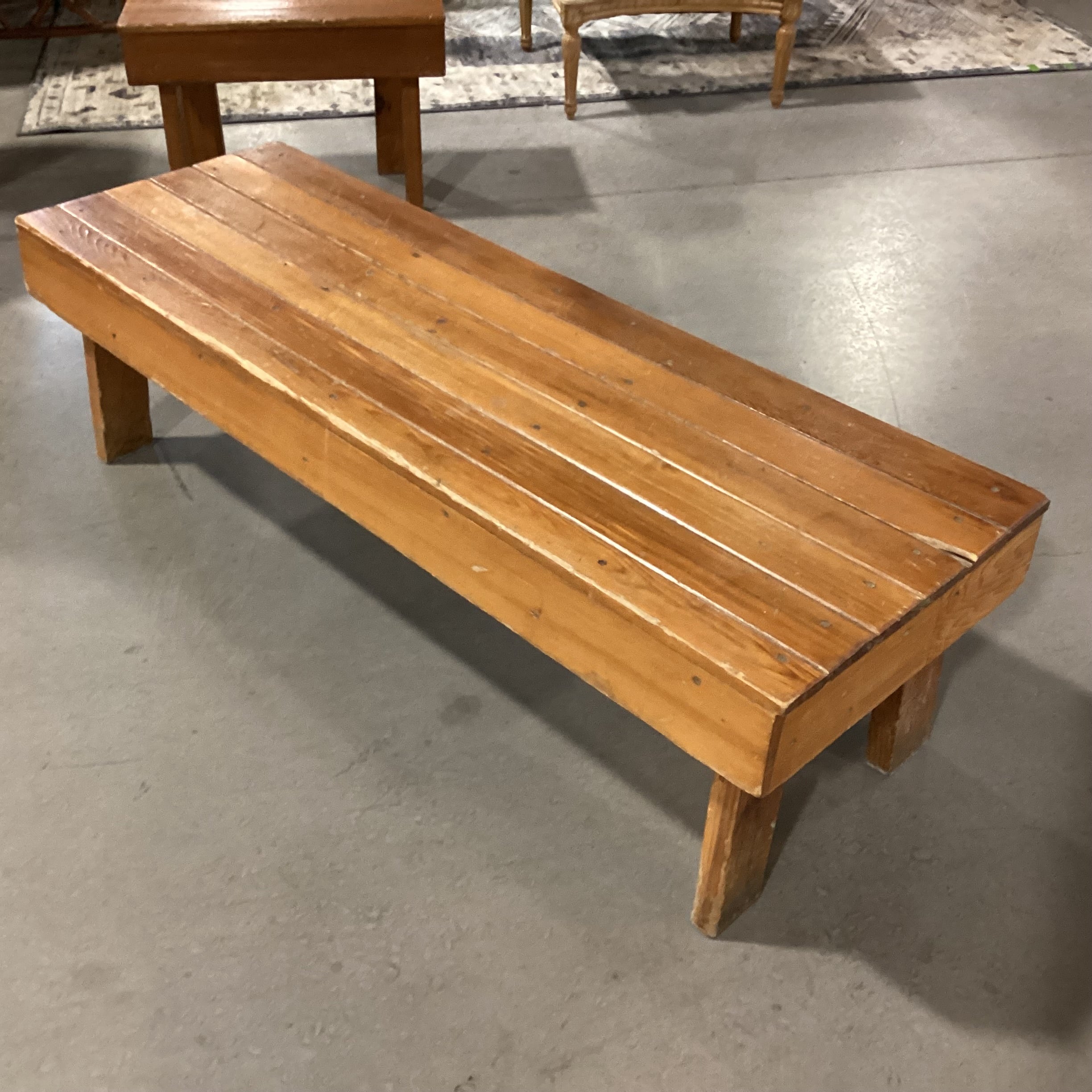 Vintage Hand Crafted Plank Bench Coffee Table 57"x 19"x 16"